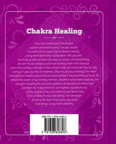 Purple book cover with text about chakra healing on a purple background