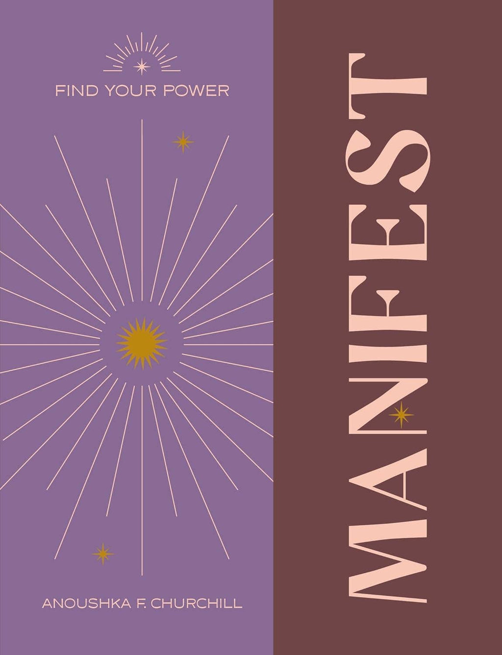 Book cover of 'Manifest: Find Your Power' with a purple and brown design.