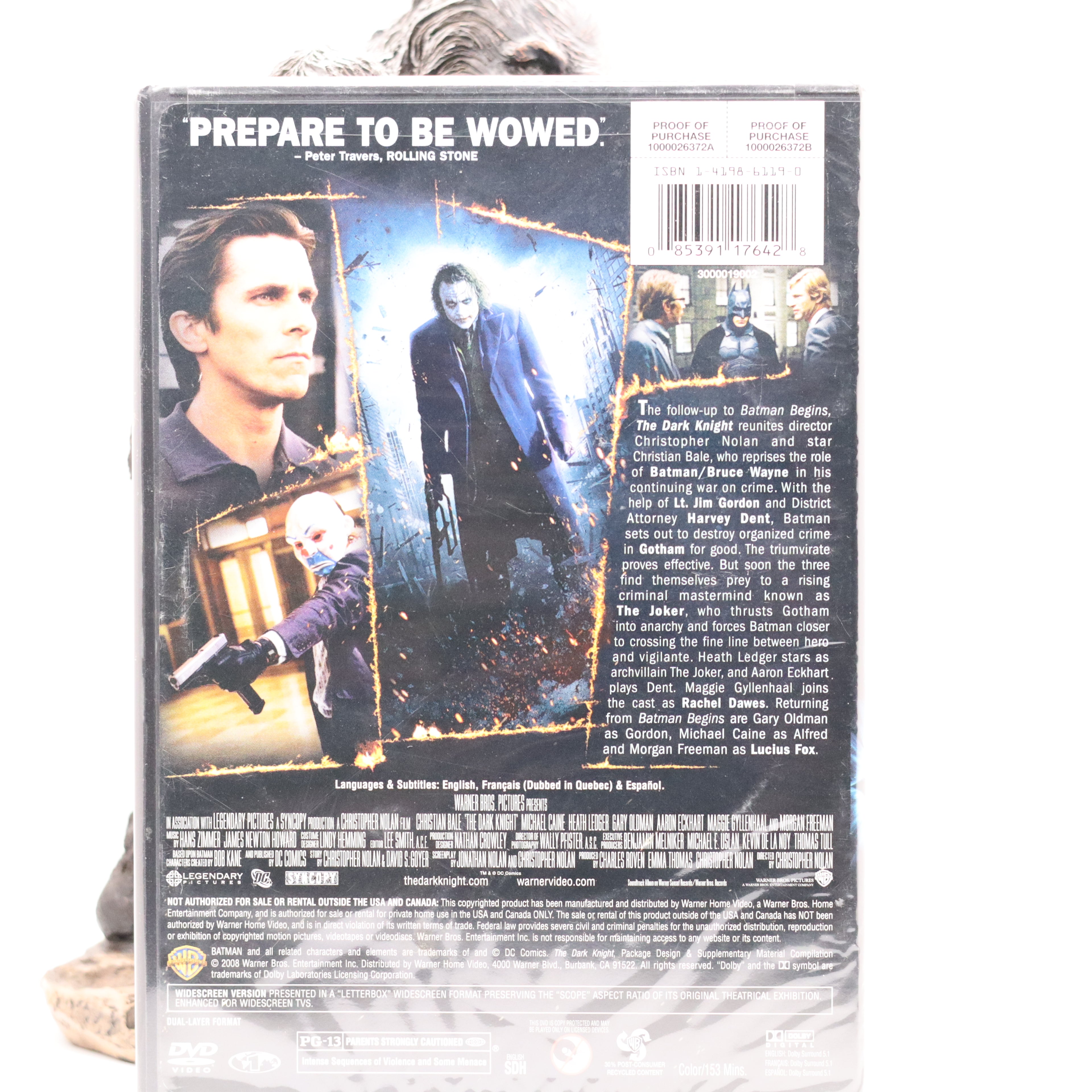 The Dark Knight DVD Widescreen Edition. NEW