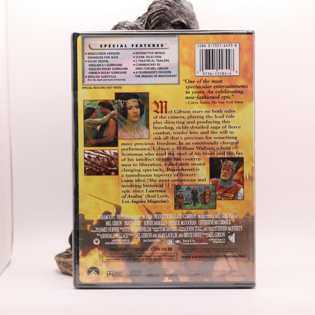 Braveheart DVD featuring Mel Gibson NEW SEALED