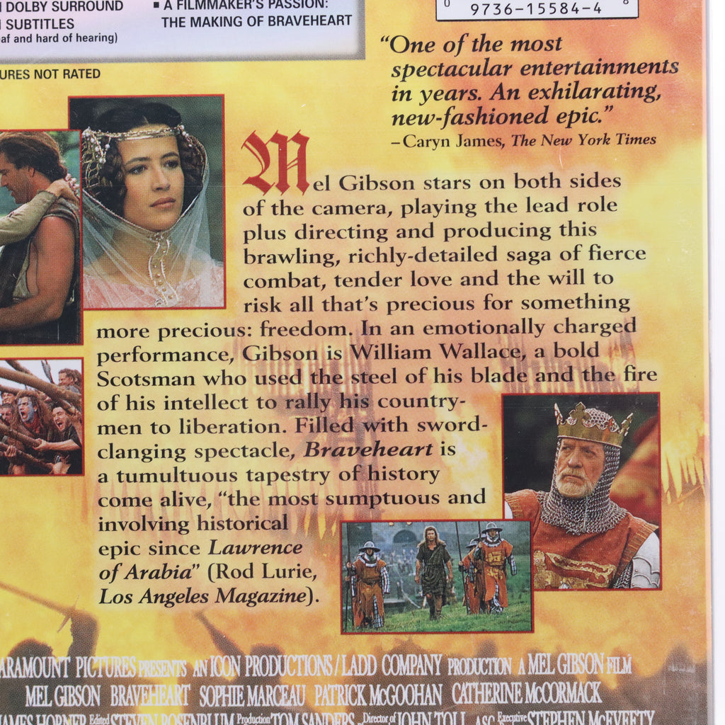 Braveheart DVD featuring Mel Gibson NEW SEALED