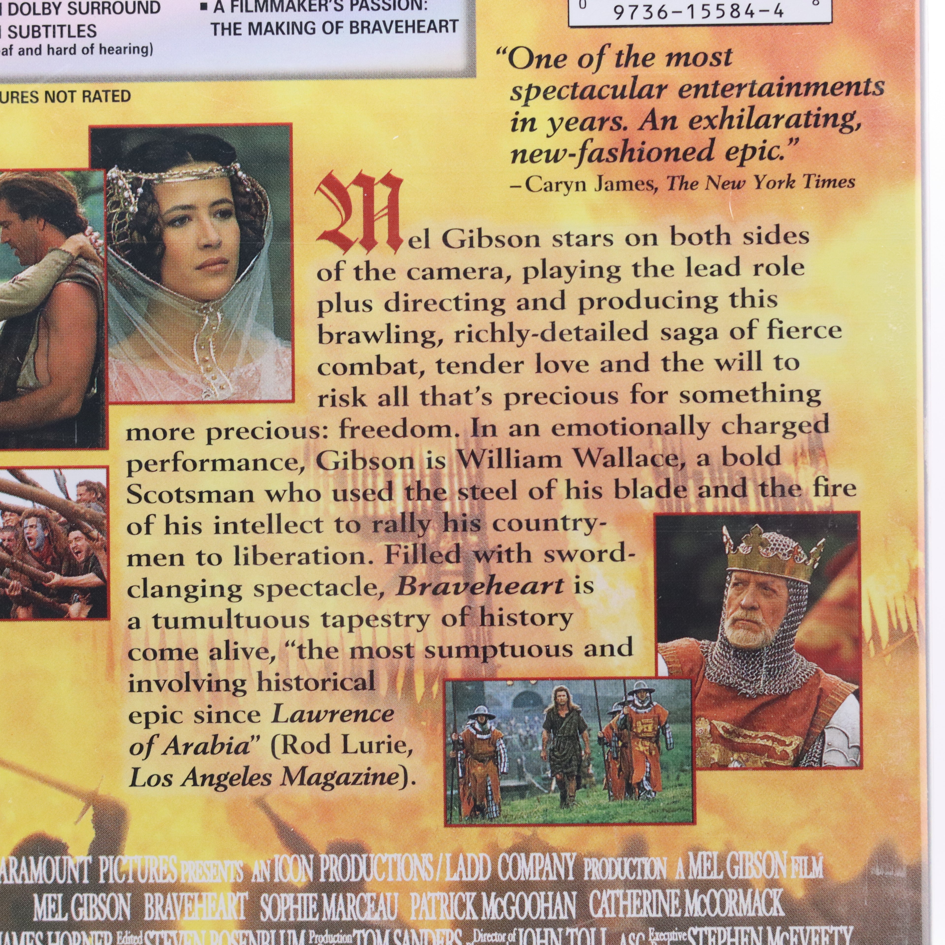 Braveheart DVD featuring Mel Gibson NEW SEALED