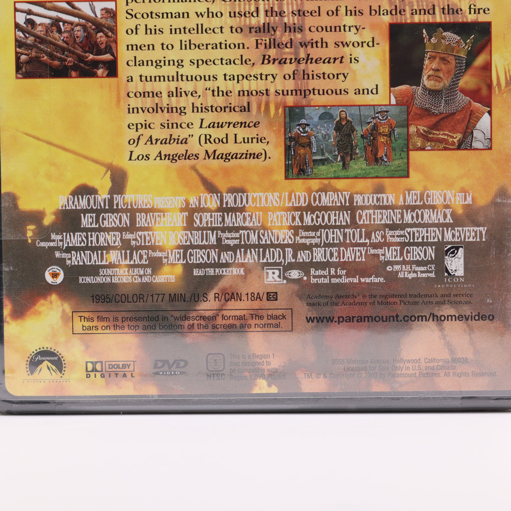 Braveheart DVD featuring Mel Gibson NEW SEALED