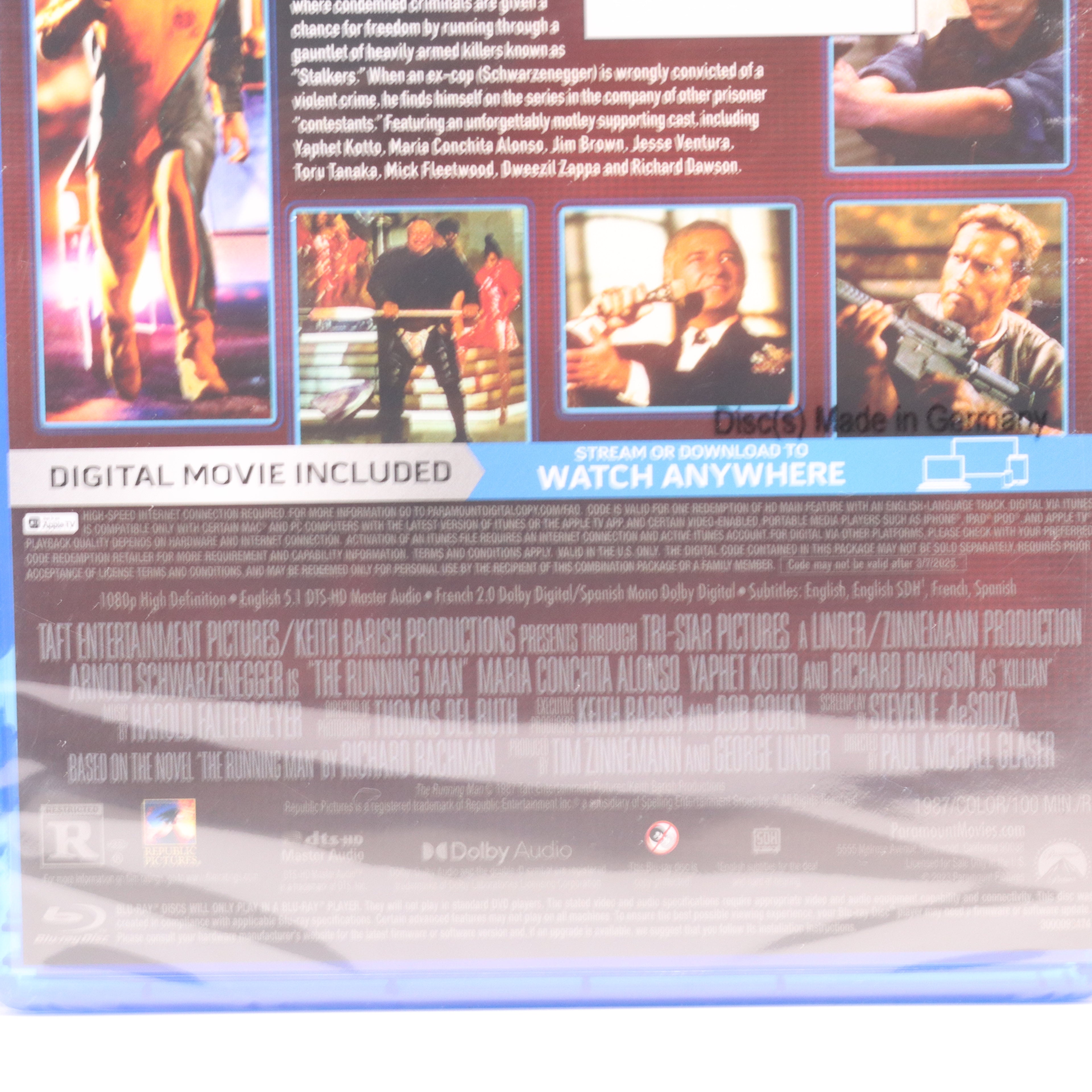 The Running Man Blu-ray + Digital Copy, Arnold Schwarzenegger