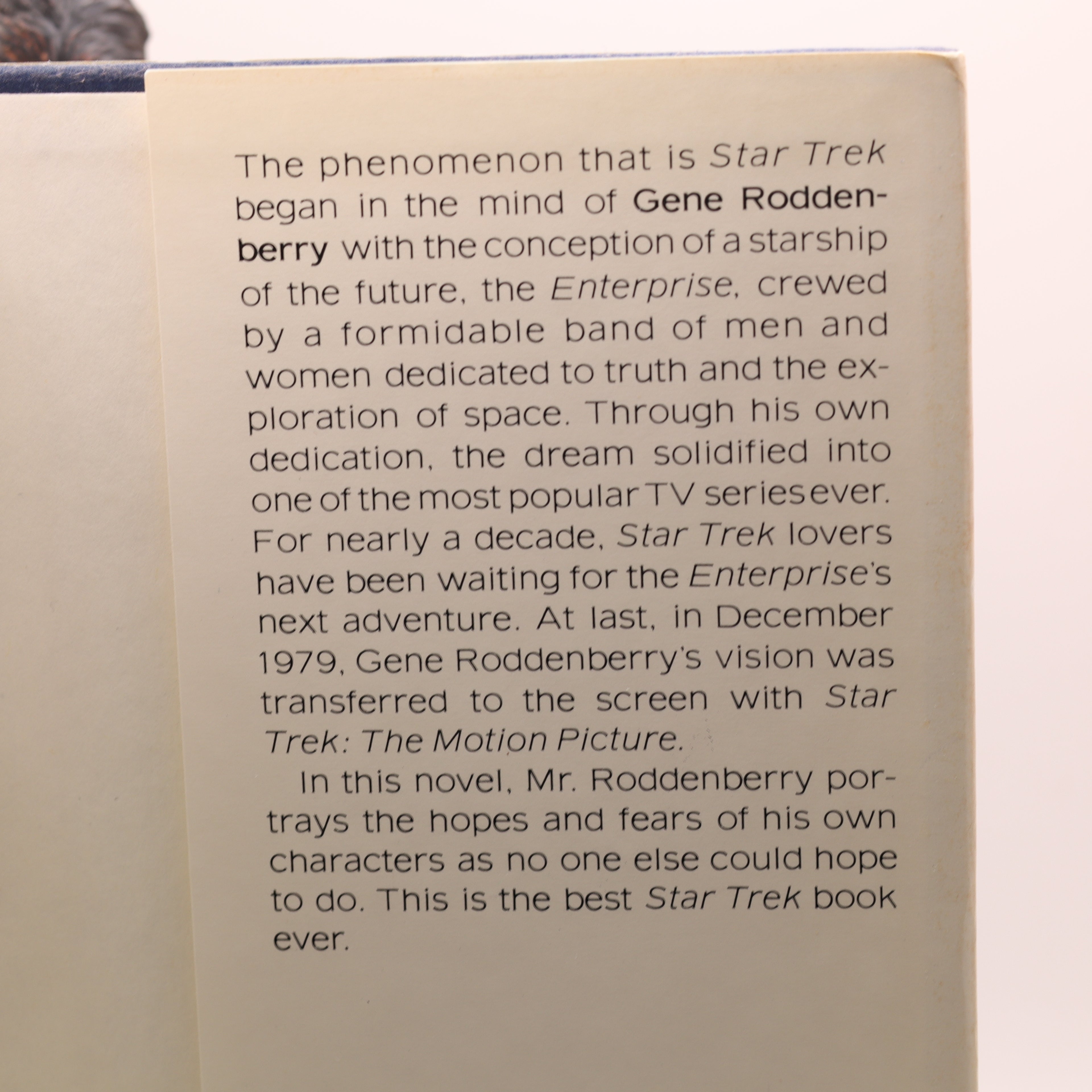 Book page with text about Star Trek and Gene Roddenberry
