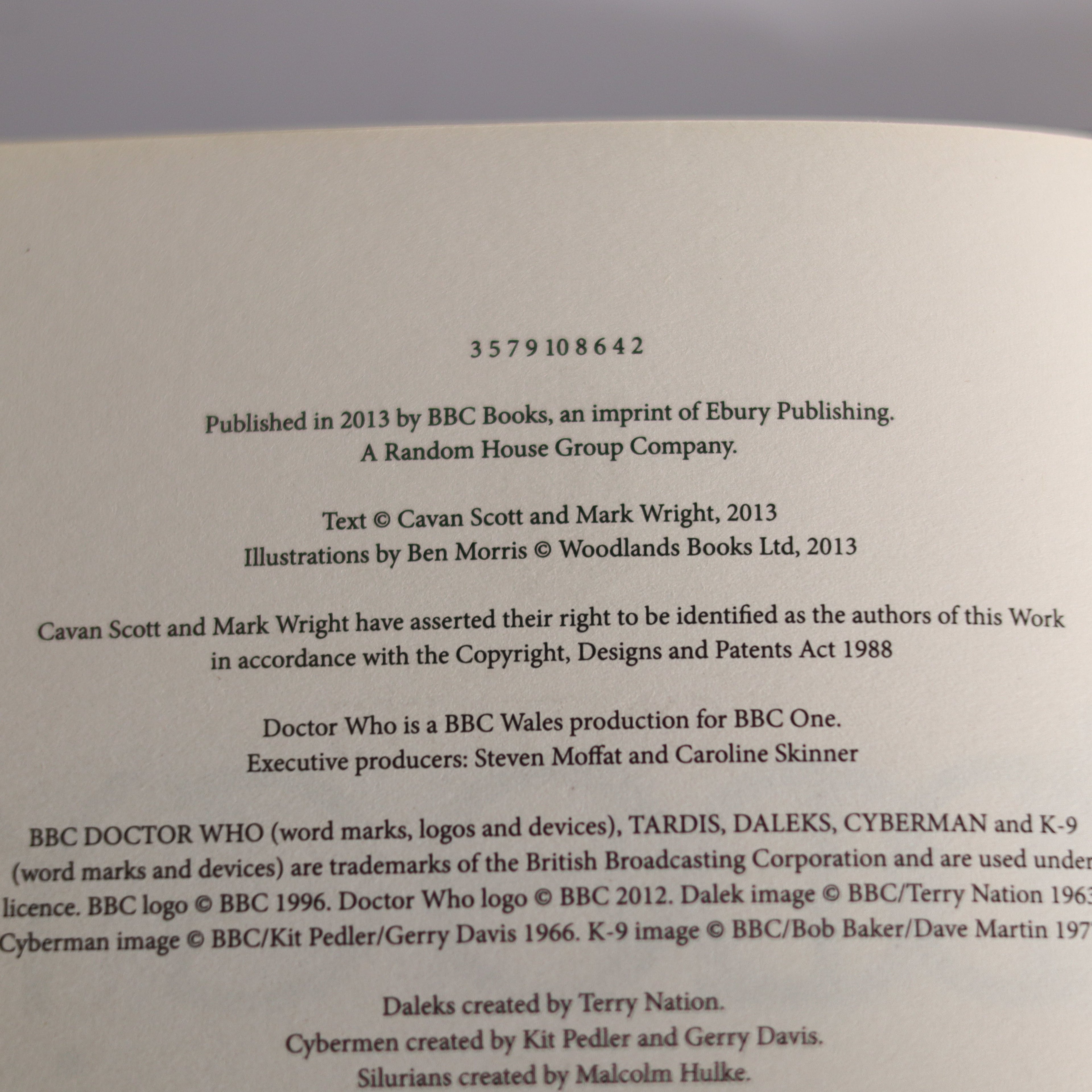 Back cover of a book with publishing information and copyright details.