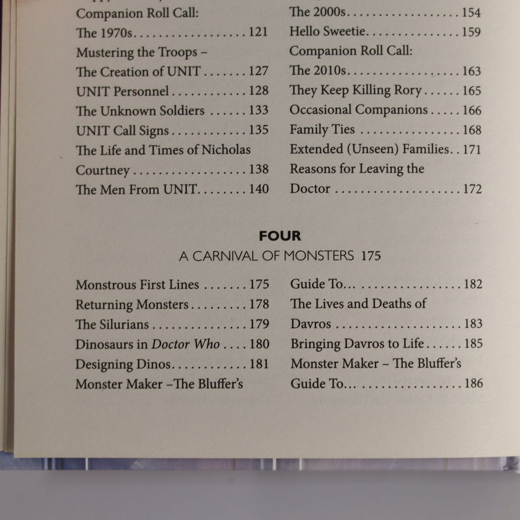Table of contents page from a book or document with chapter titles and page numbers.