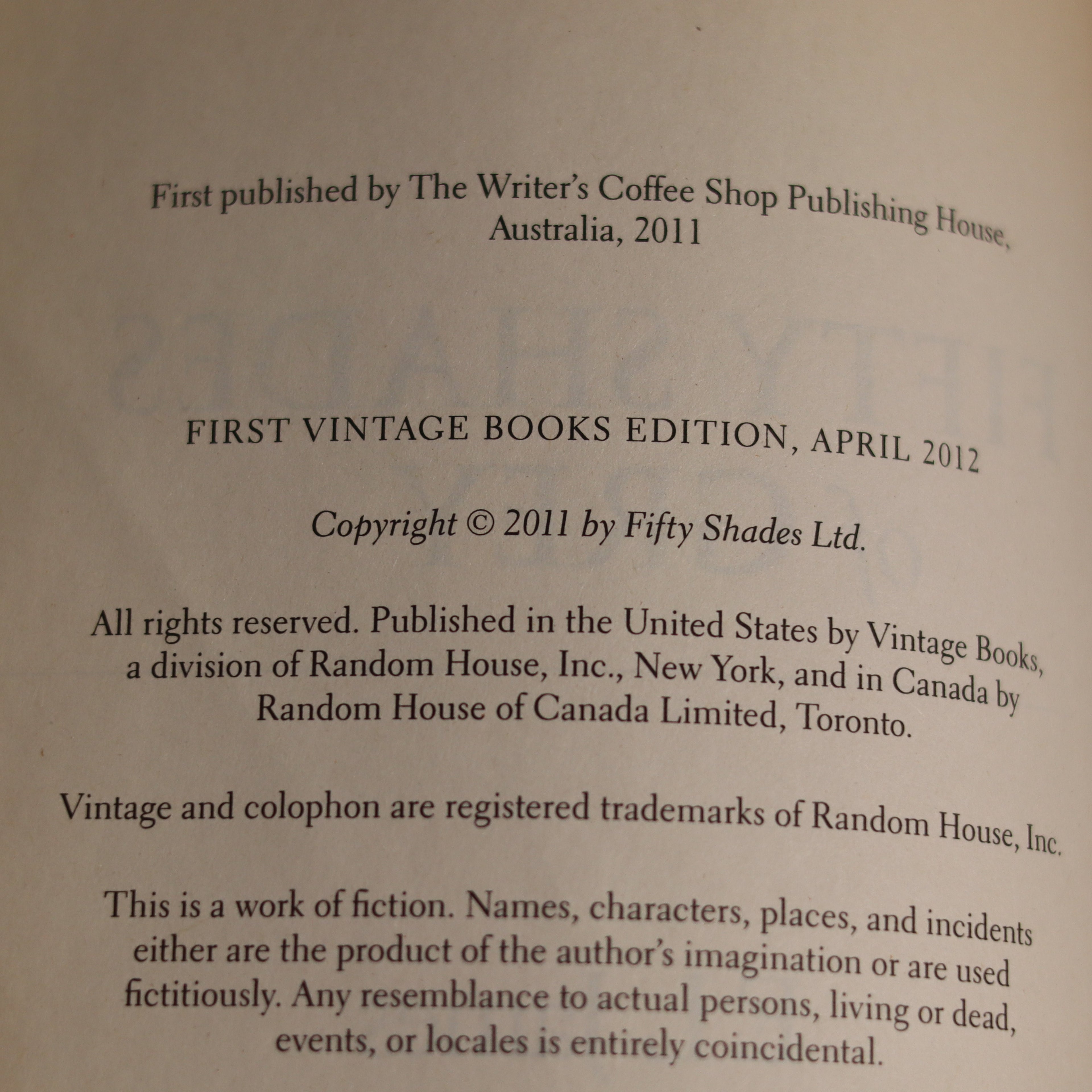 Back cover of a book with publishing information and copyright details.