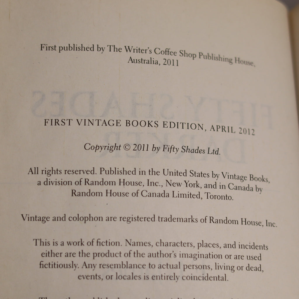 Book page with copyright information and publishing details