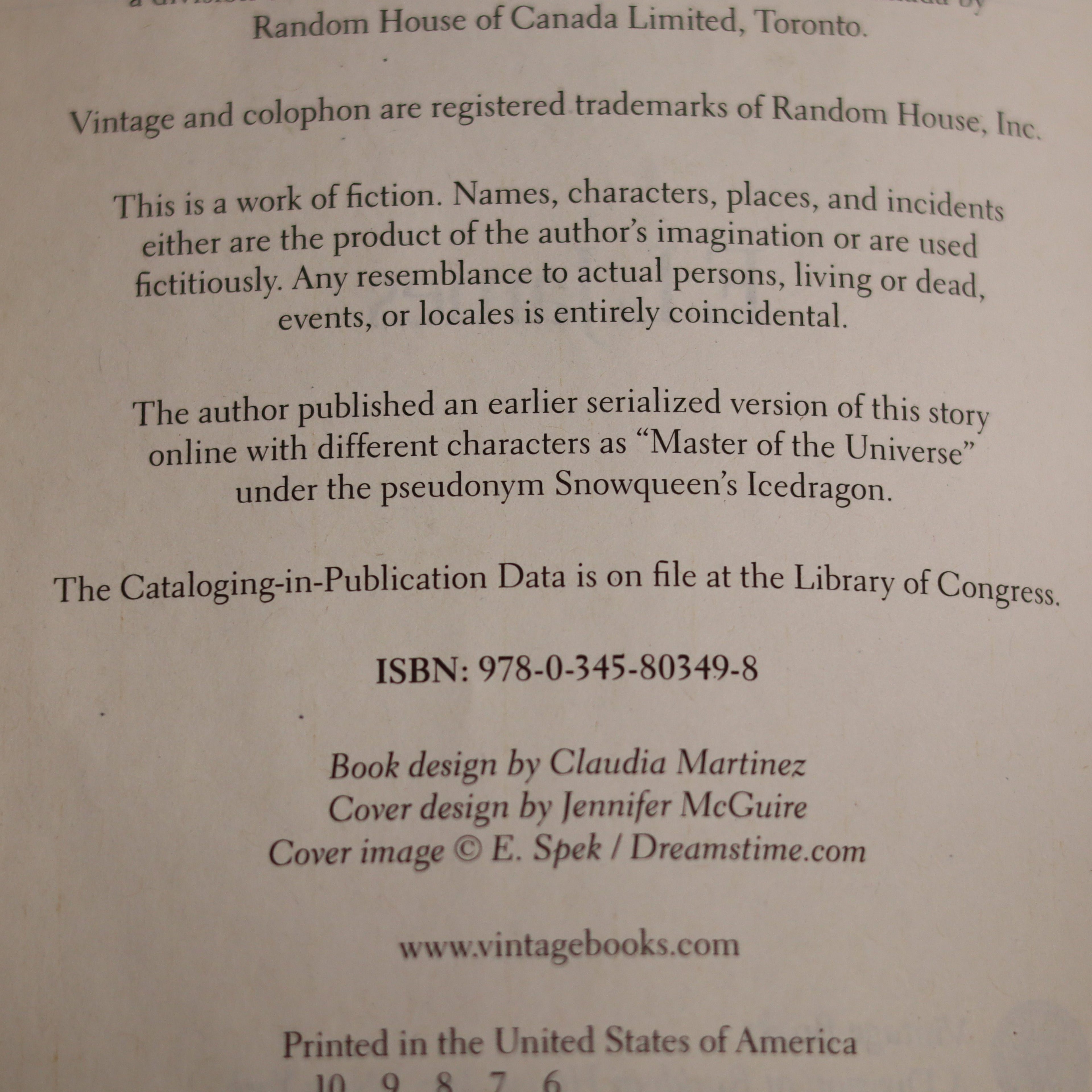 Back cover of a book with text, ISBN, and design credits.