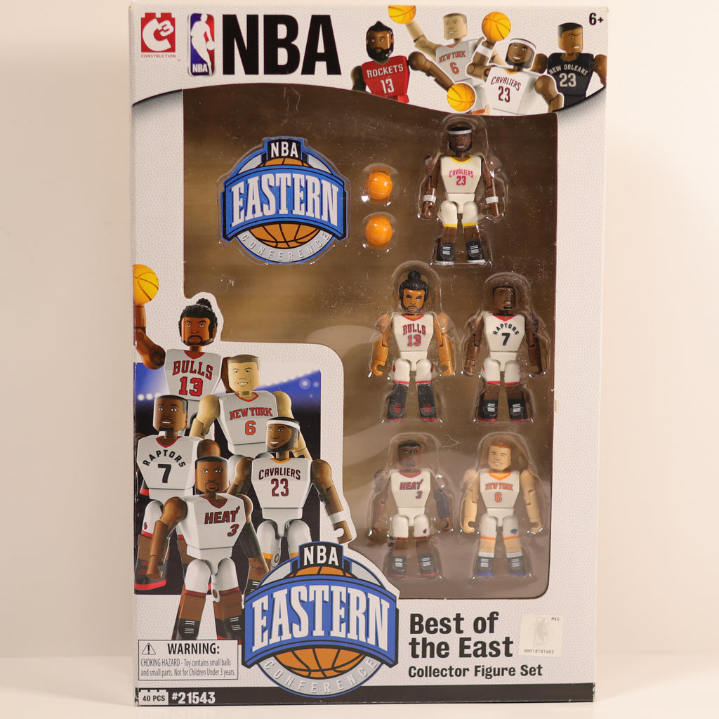 Packaged set of NBA Eastern Conference basketball figures with packaging displaying multiple figures.