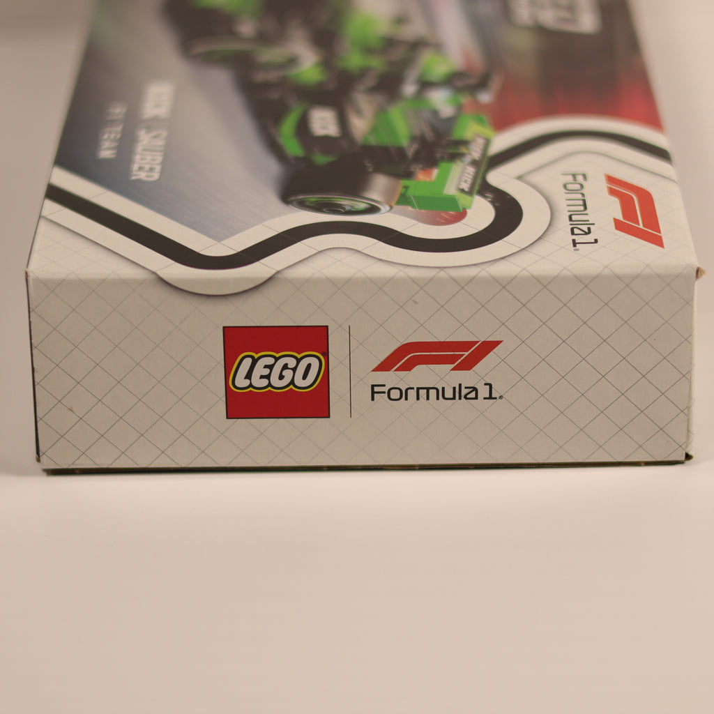LEGO Formula 1 packaging with branding on a white background