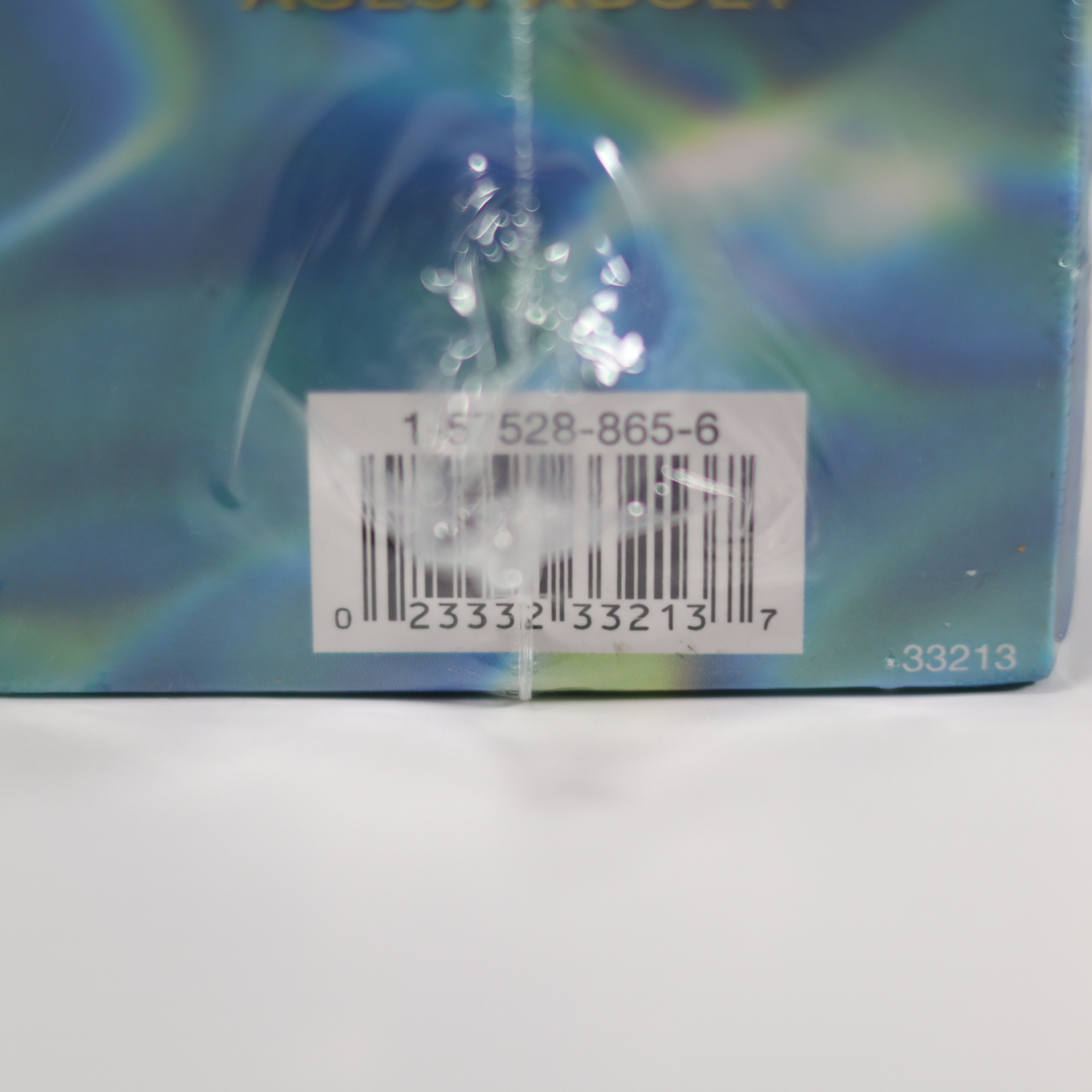 Bar code on a product packaging with a colorful gradient background