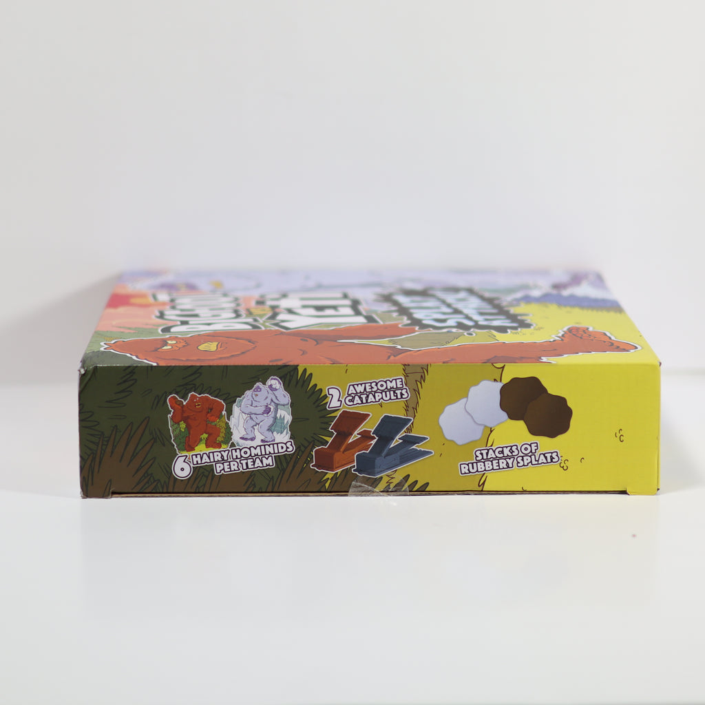 Colorful box with cartoon characters and text on a white background