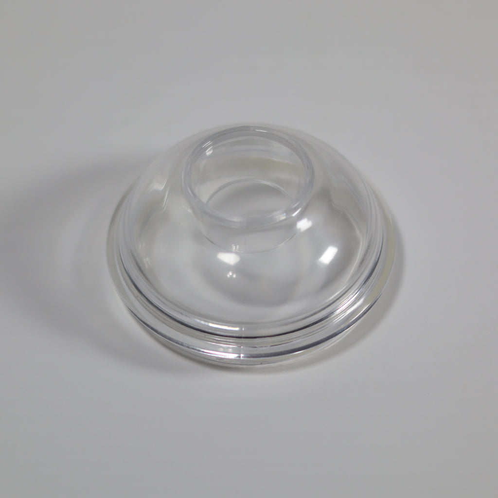 Clear plastic dome on a gray background