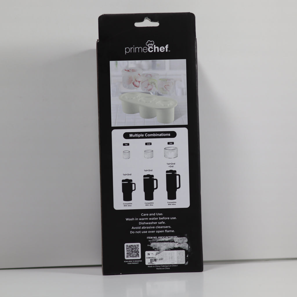 Black packaging of PrimeChef with product images and text on a white background