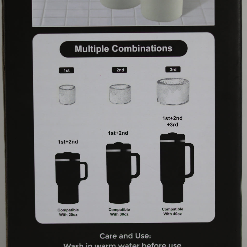 Instructions for using multiple mug combinations on a screen with icons and text.