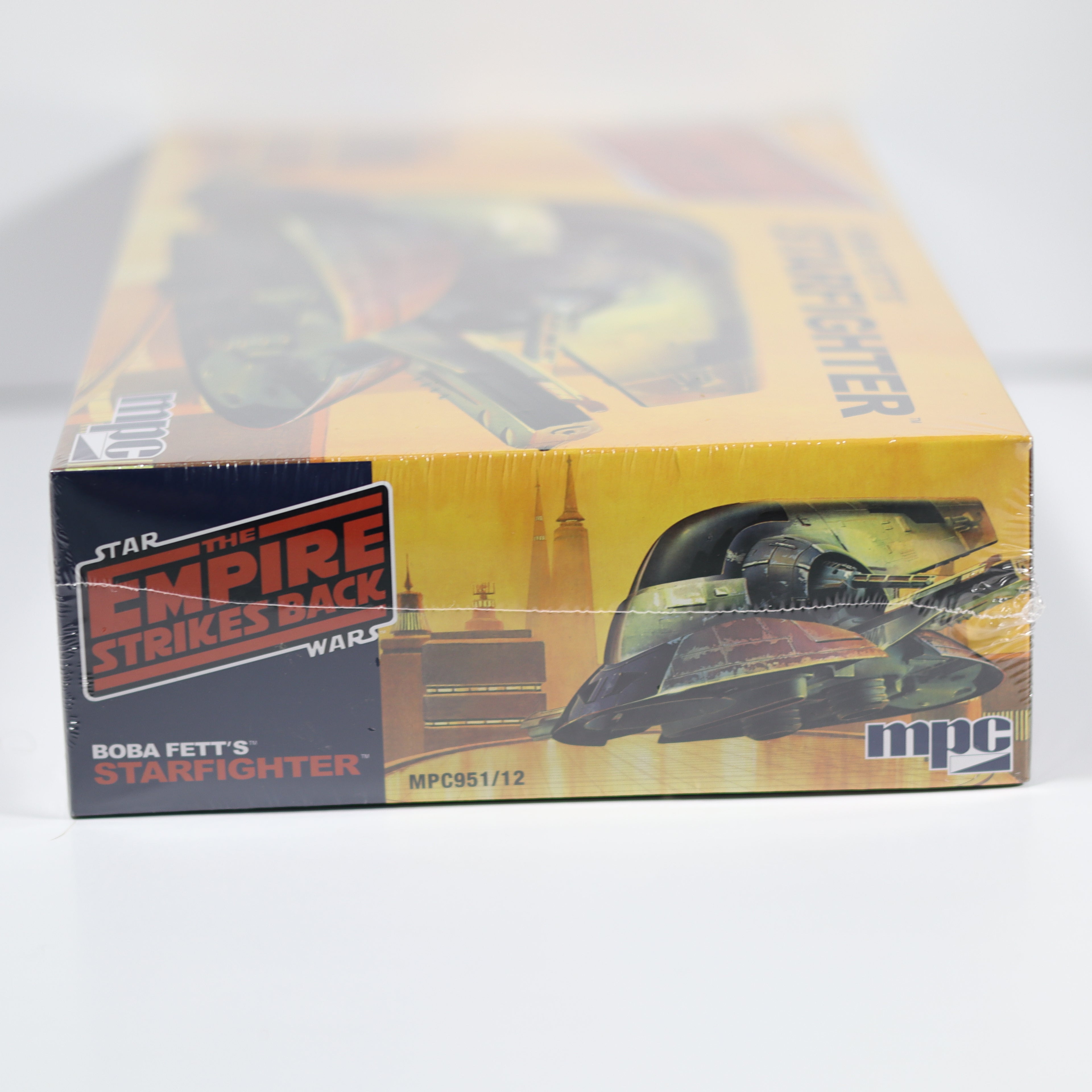 Model kit box for Boba Fett's Starfighter from 'The Empire Strikes Back' with visible branding.