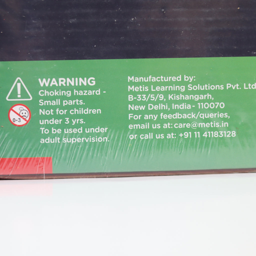 Product label with warning and contact information on a green background