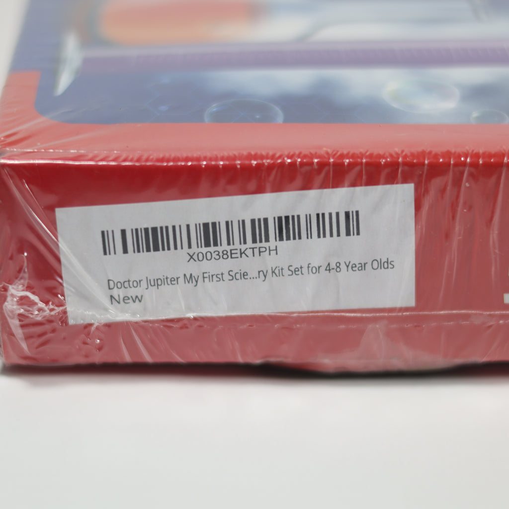 Red box with a barcode label on a white background