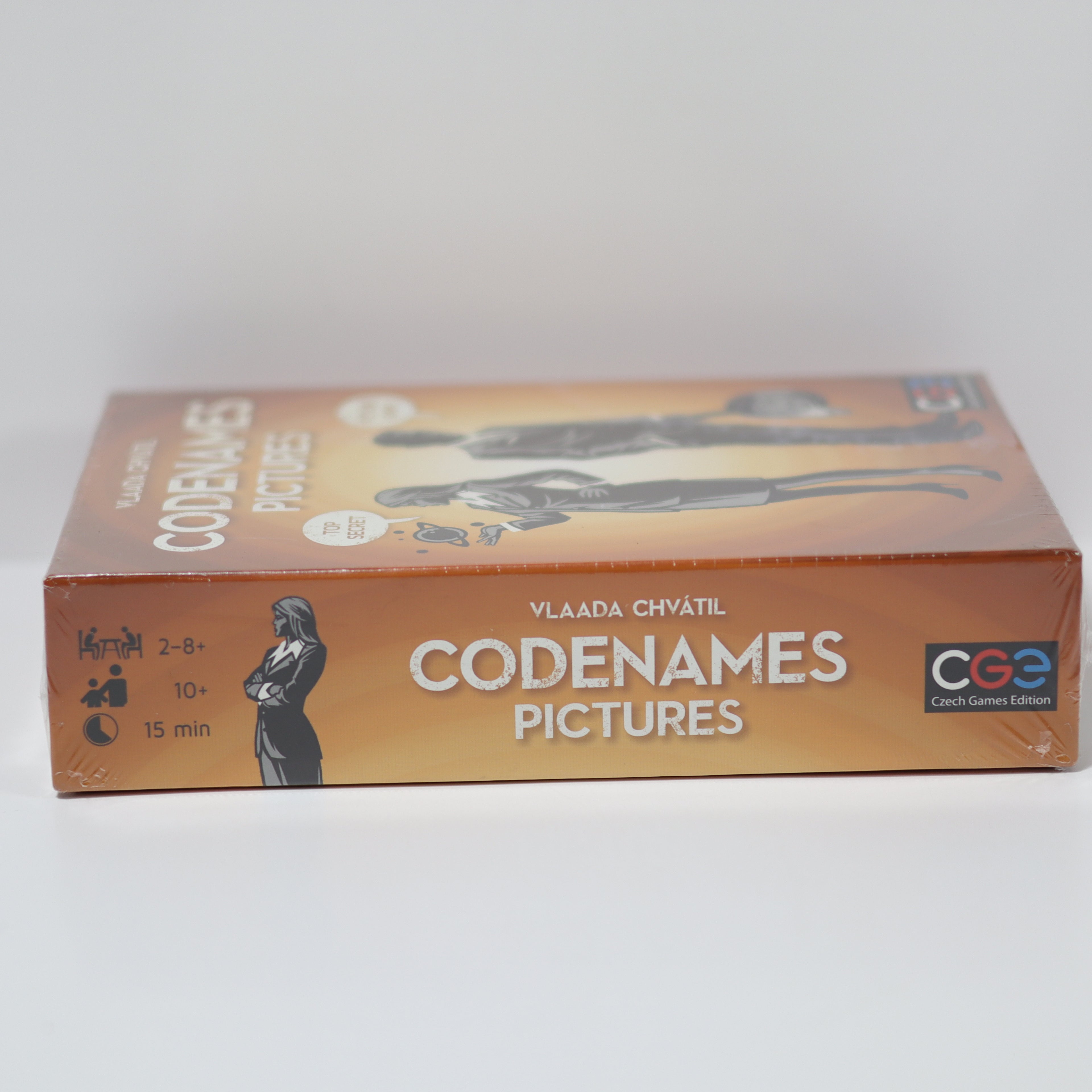 Codenames Pictures game box on a white background