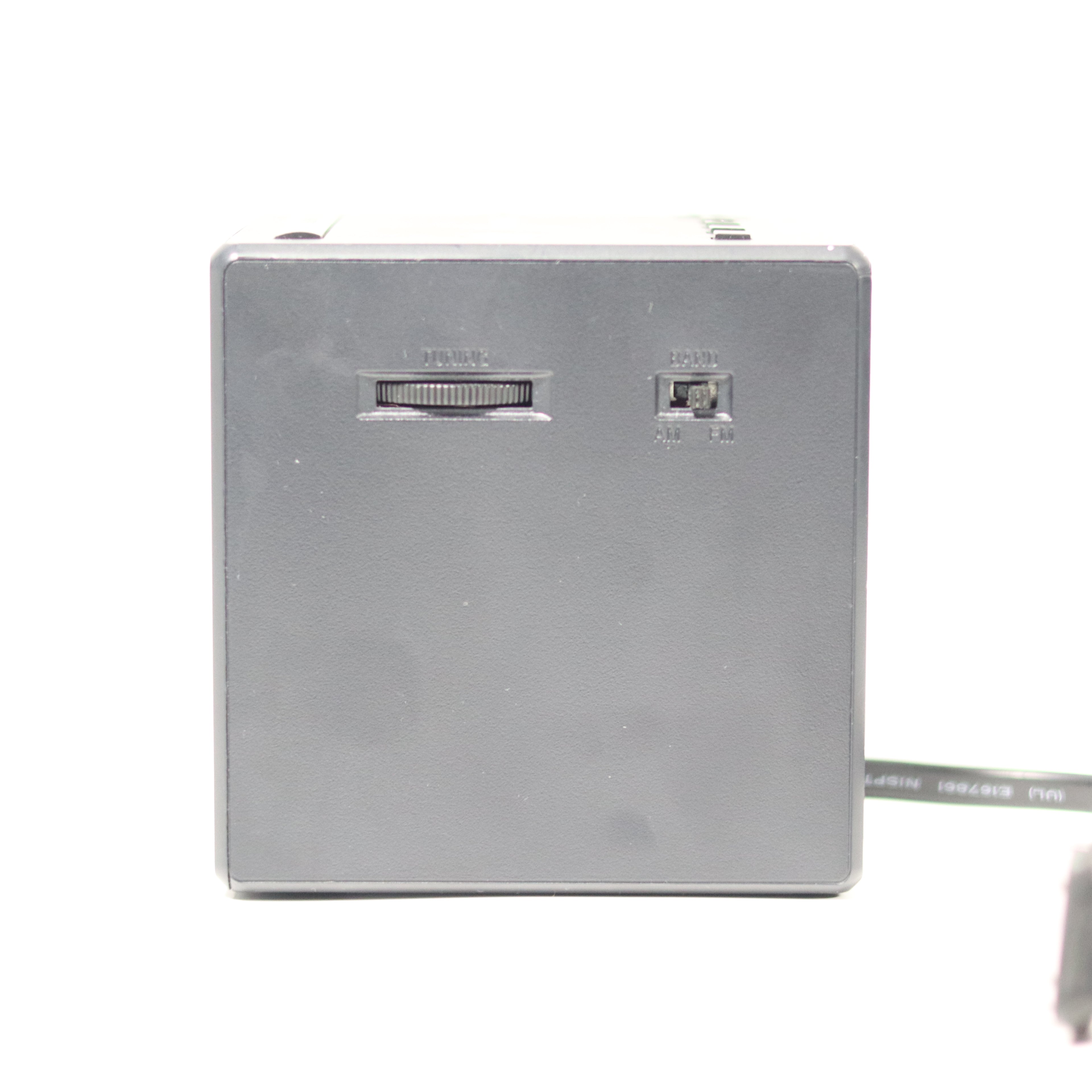 Metallic rectangular device with ports on a white background