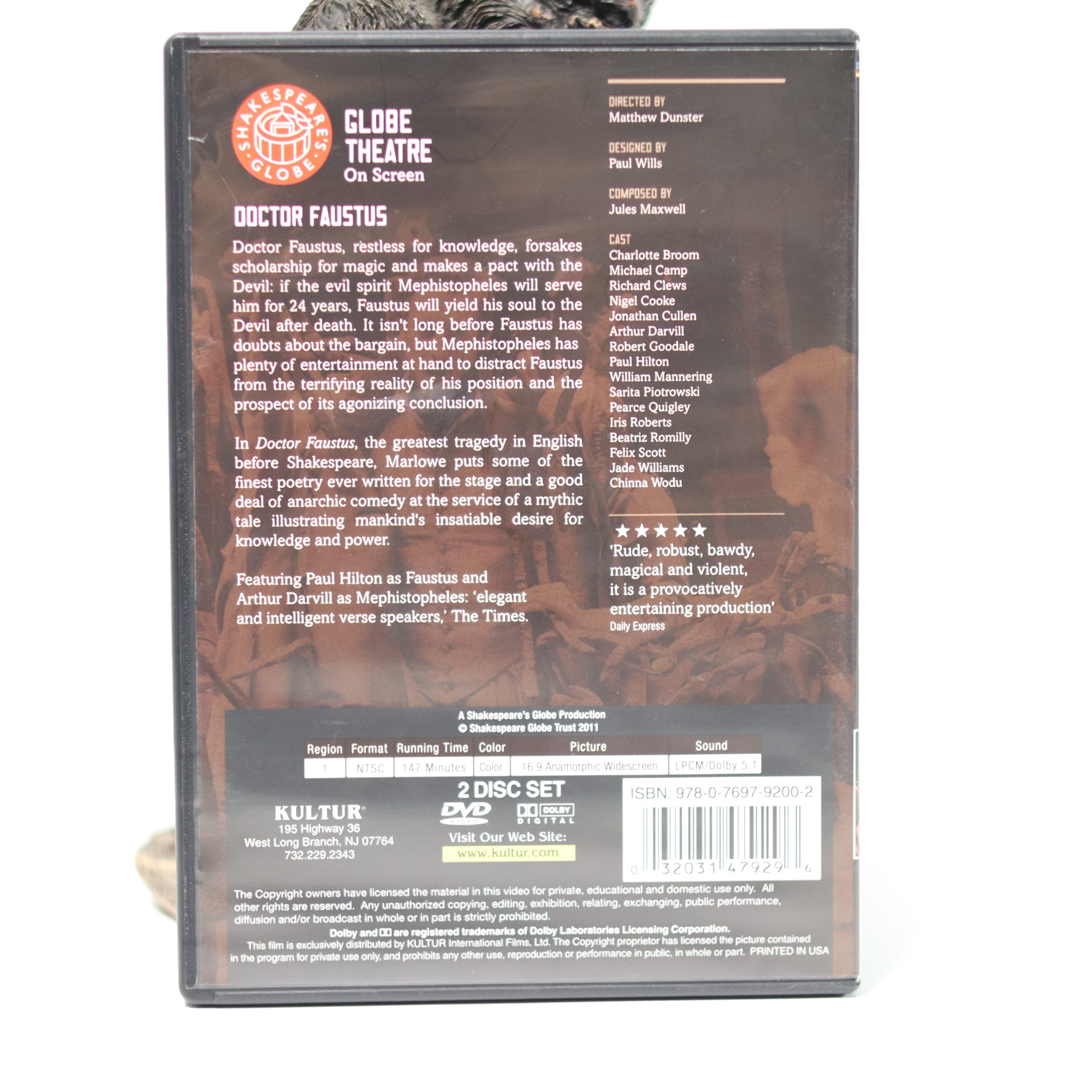 Christopher Marlowe Doctor Faustus 2-Disc DVD - Pre-Owned Classic