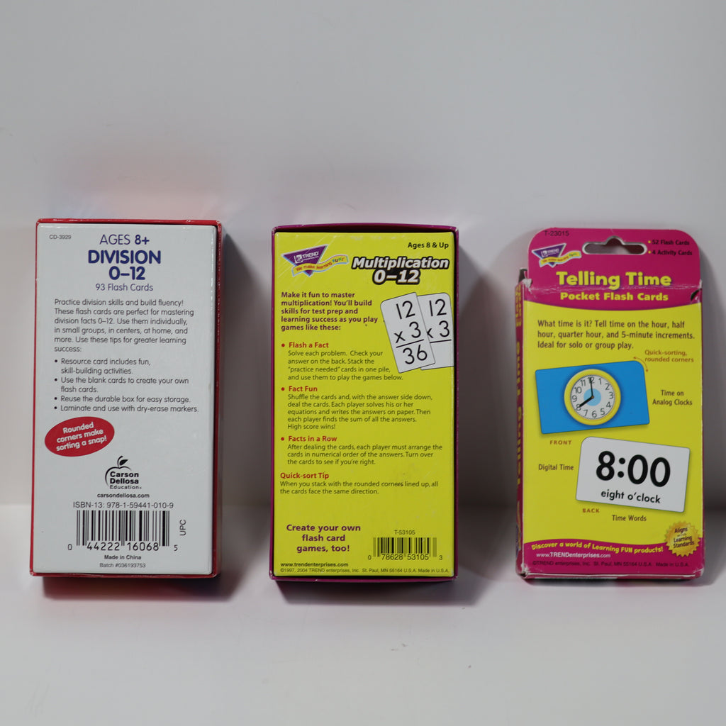 Kids Math Flash Cards Set - Division Multiplication Time - Pre-Owned