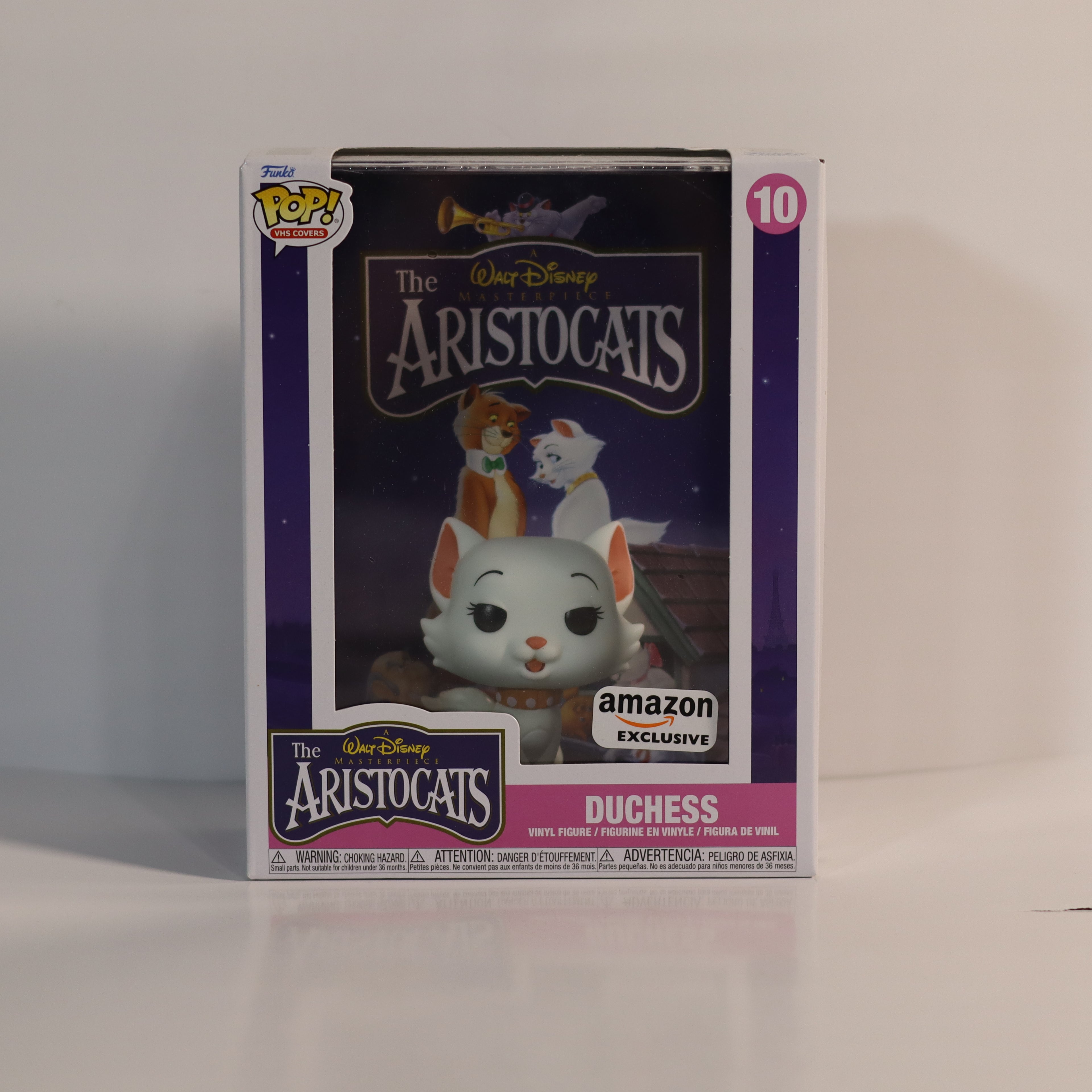 Pop! Vinyl figure packaging for 'The Aristocats' with Amazon Exclusive branding.