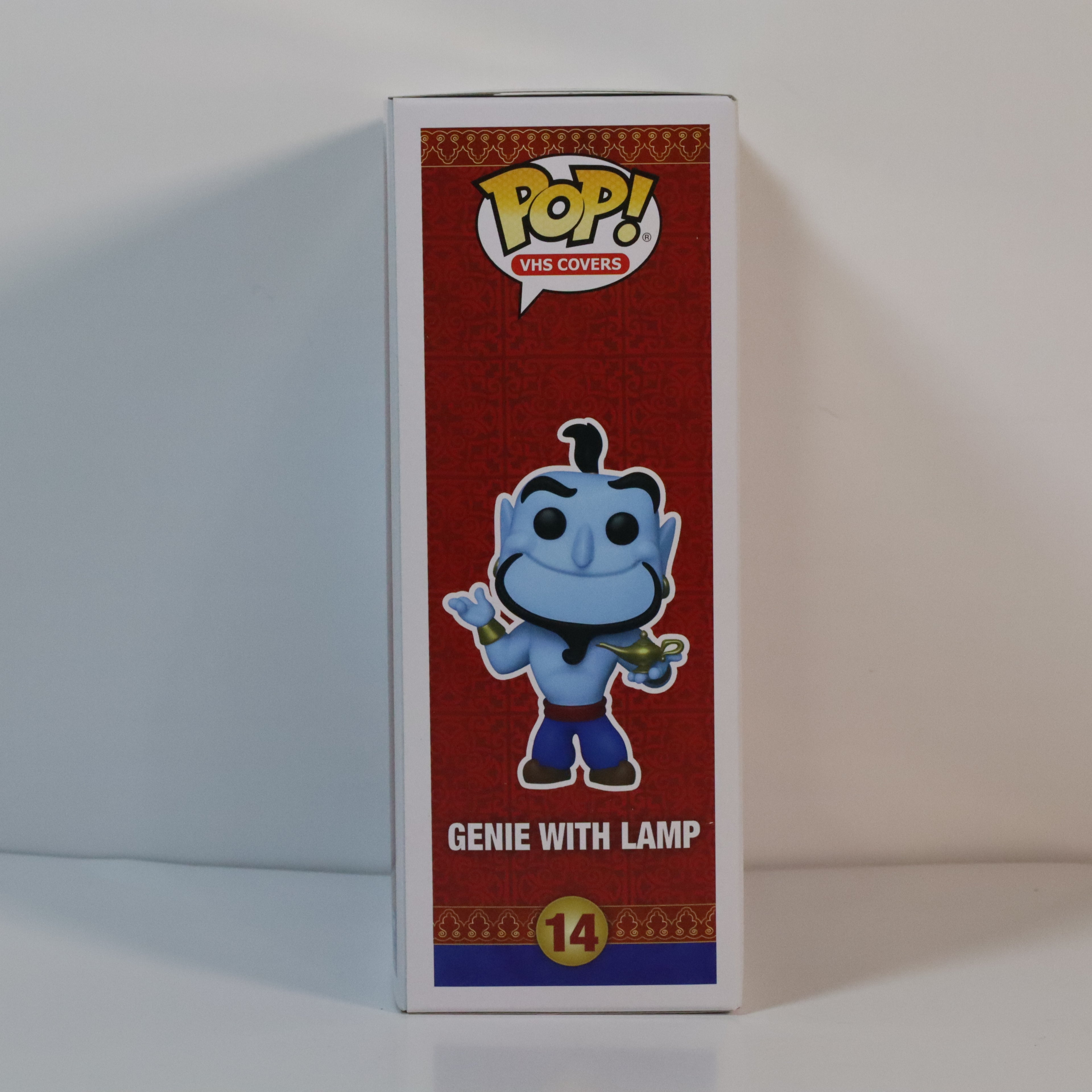 Funko Pop! Genie with Lamp VHS cover on a white background