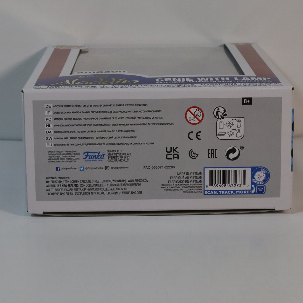 Back view of a product packaging box with text and symbols on a gray background