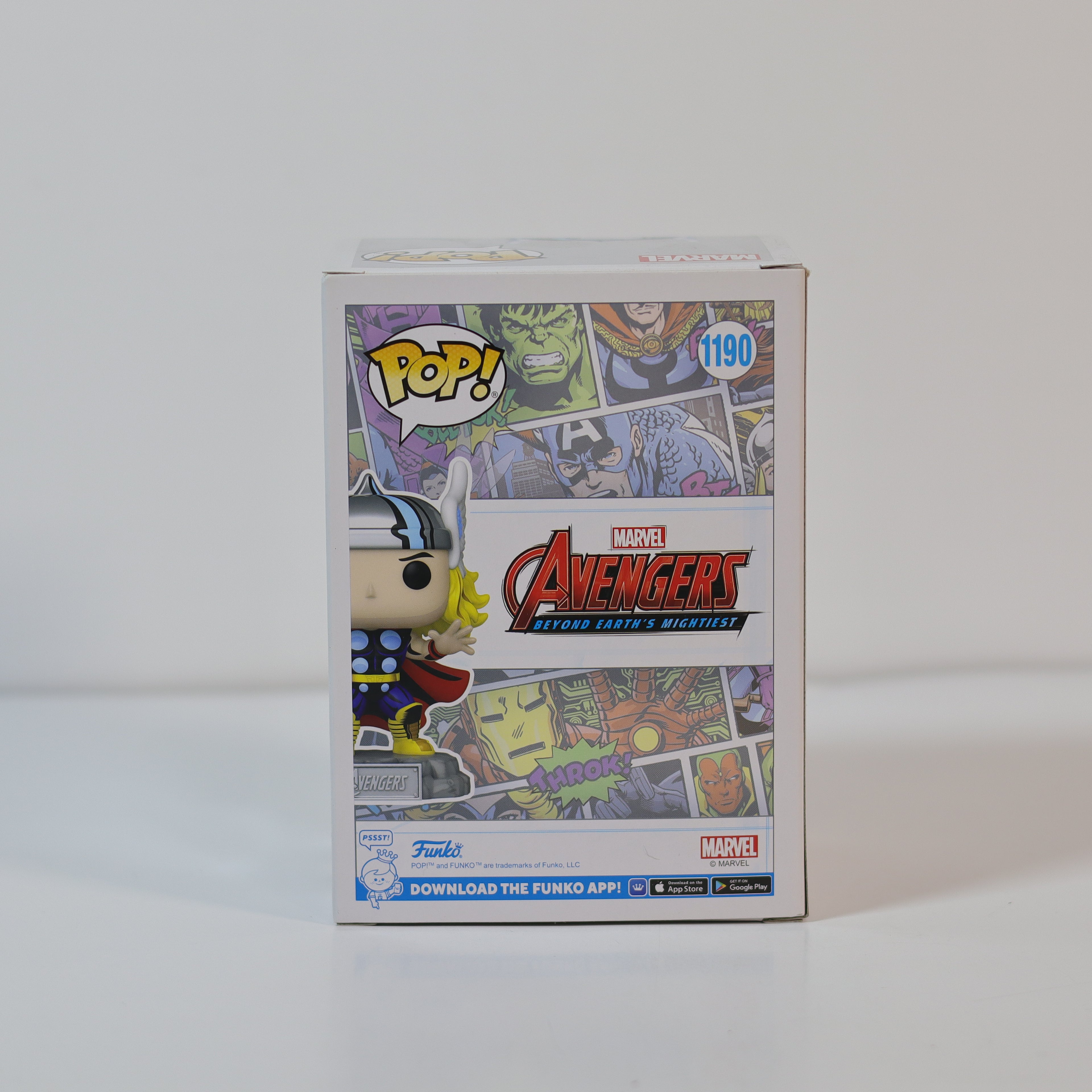 Marvel Avengers Funko Pop! vinyl figure packaging on a white background