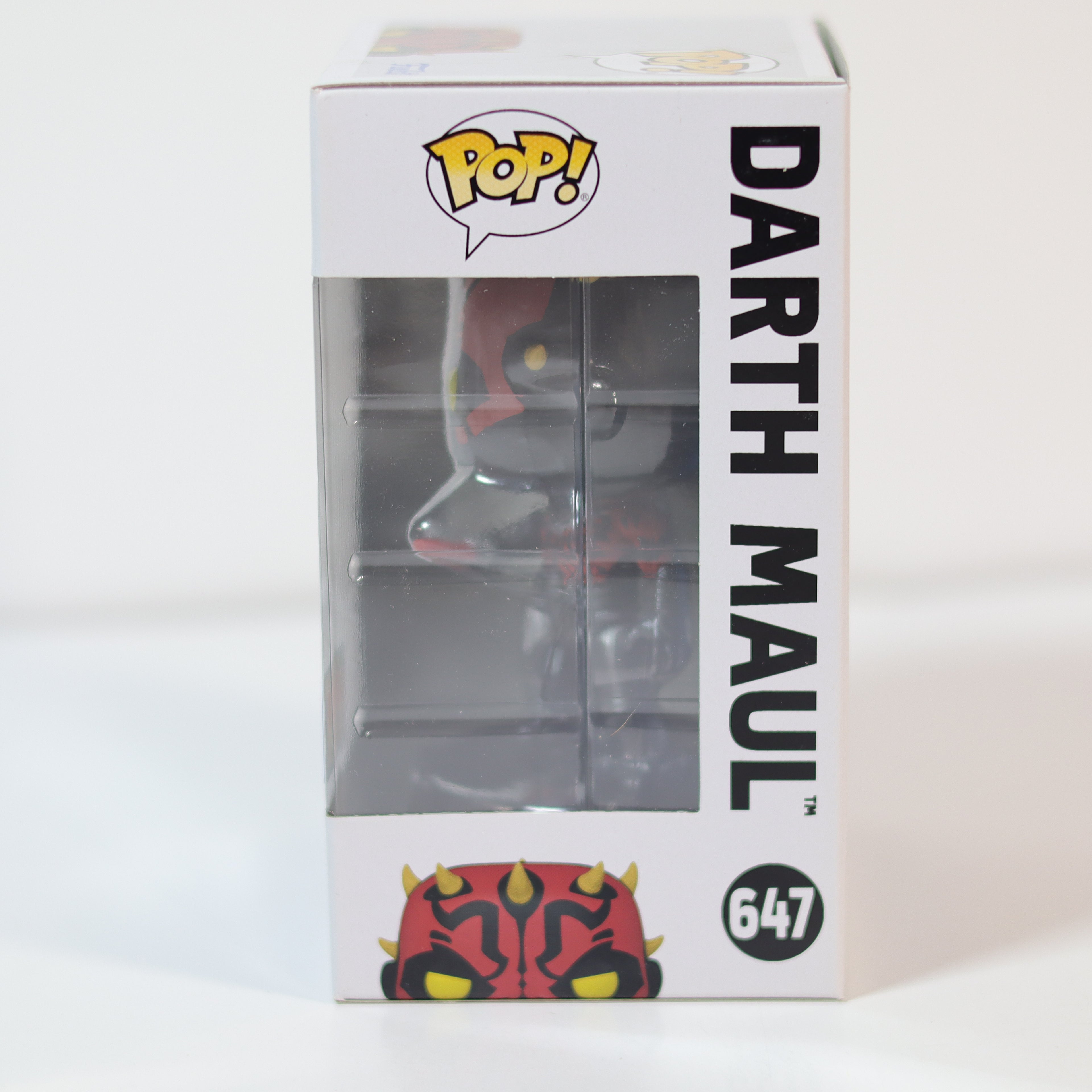 Funko Pop! Darth Maul figure in packaging on a white background