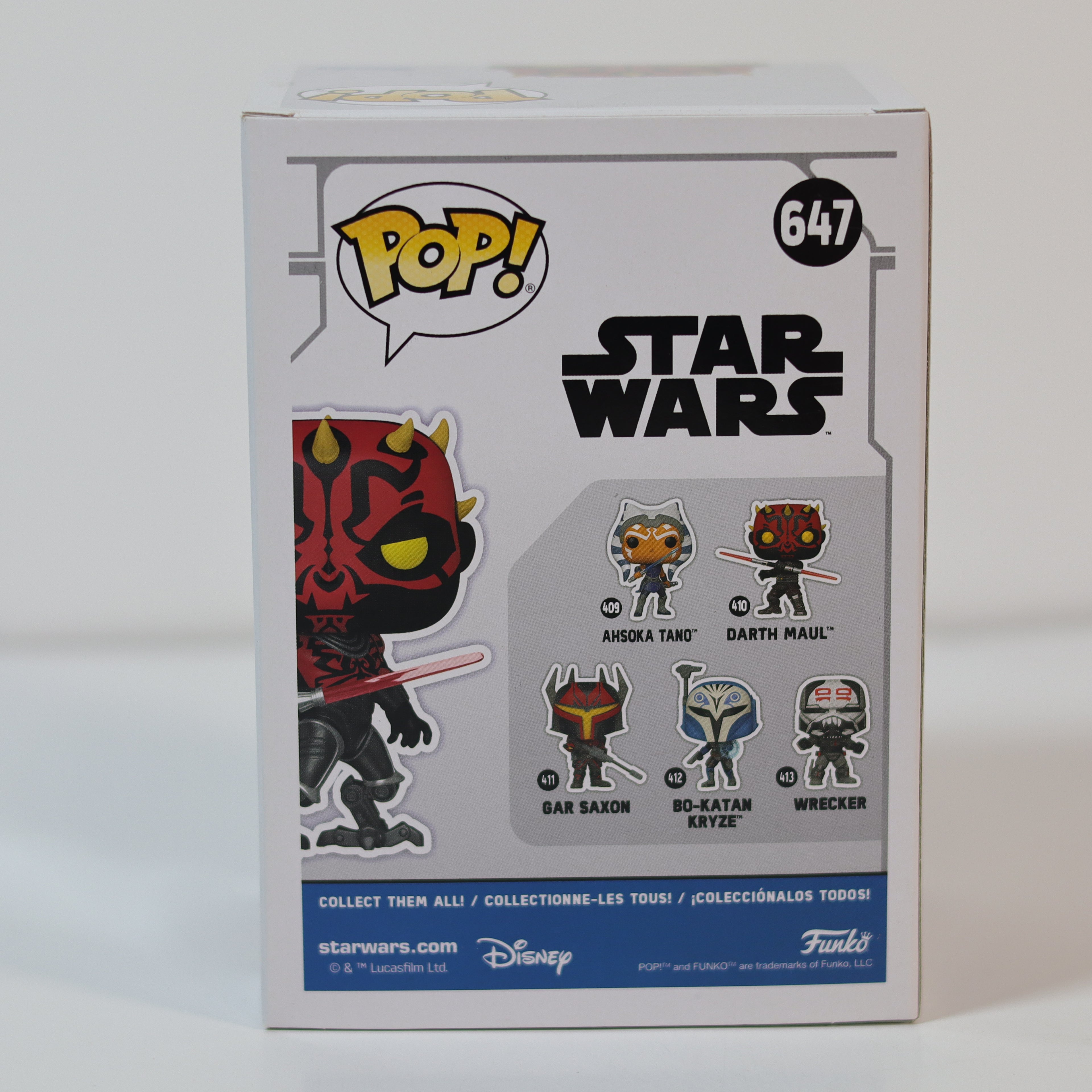 Funko Pop! Star Wars Darth Maul figure packaging on a white background