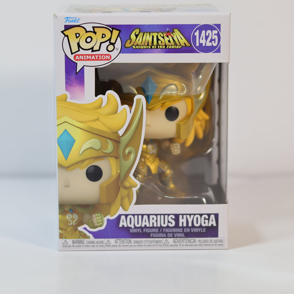 Funko Pop! Aquarius Hyoga figure in packaging with Saint Seiya branding