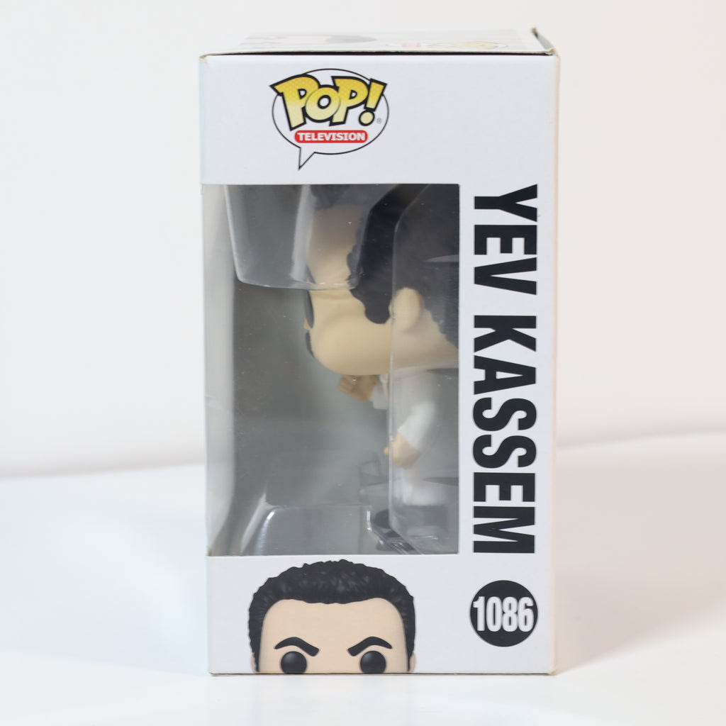 Funko Pop! vinyl figure in packaging with 'Yev Kassem' branding on a white background