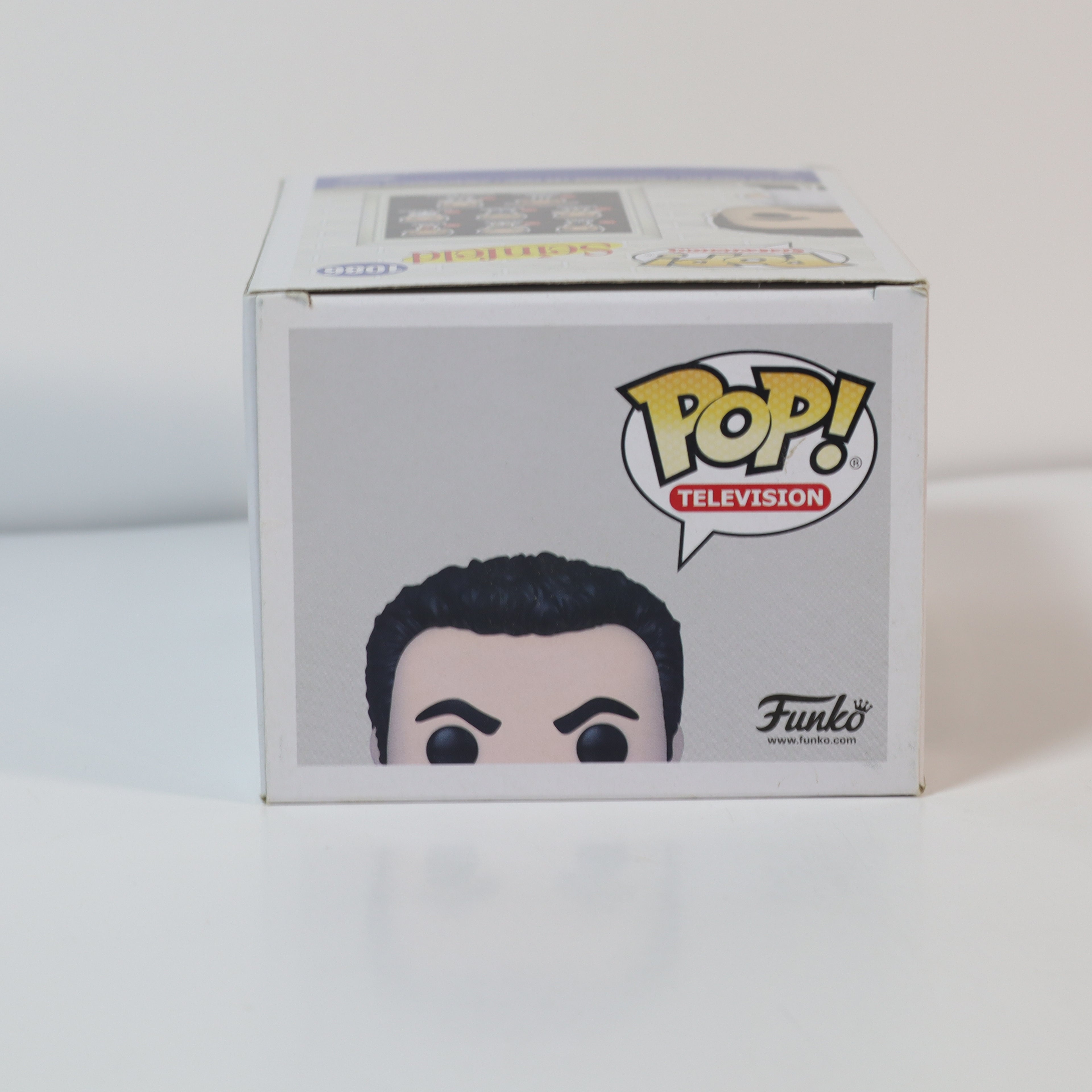 Funko Pop! Television box with a character illustration on a white background