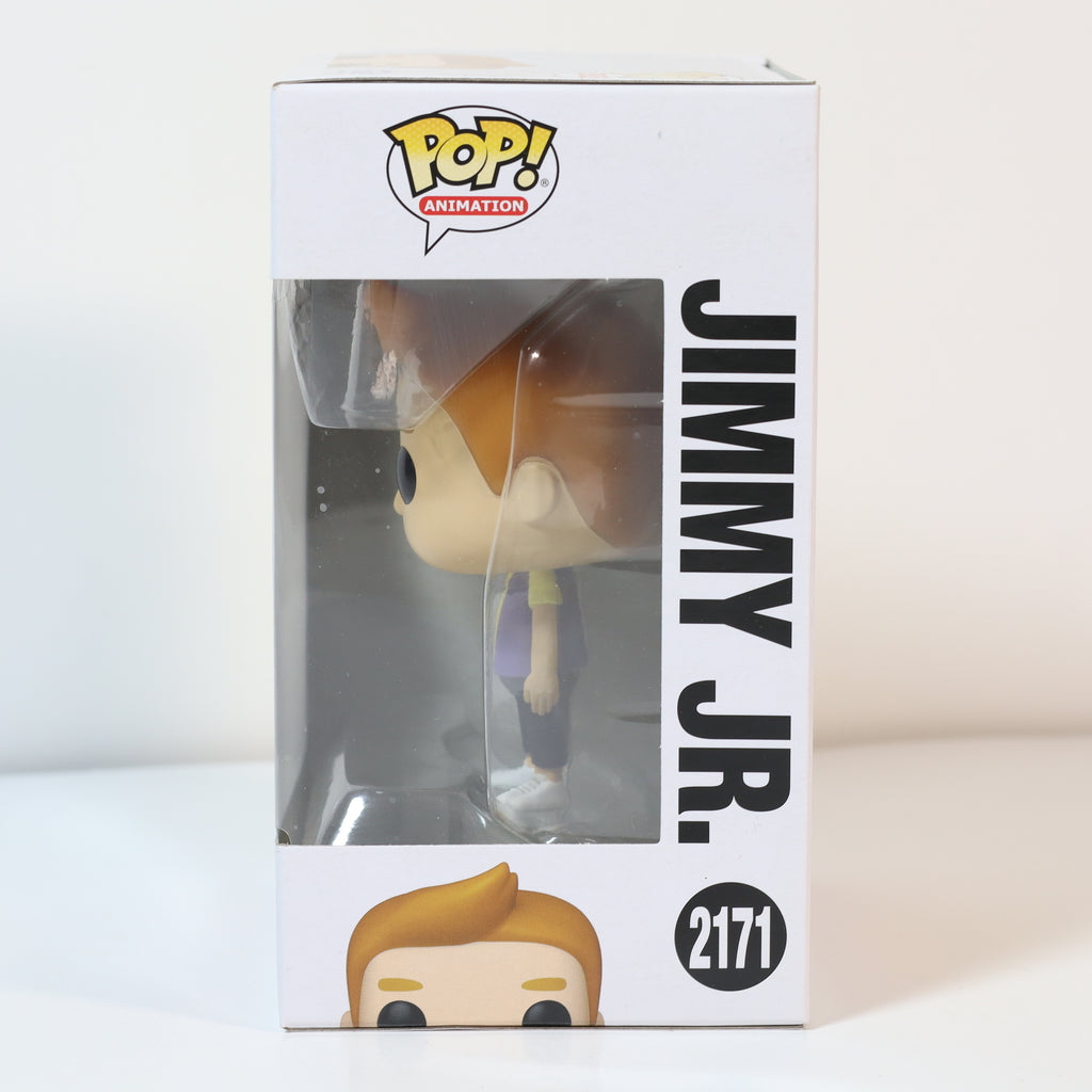 Funko Pop! vinyl figure in packaging with 'Jimmy Jr.' branding on a white background