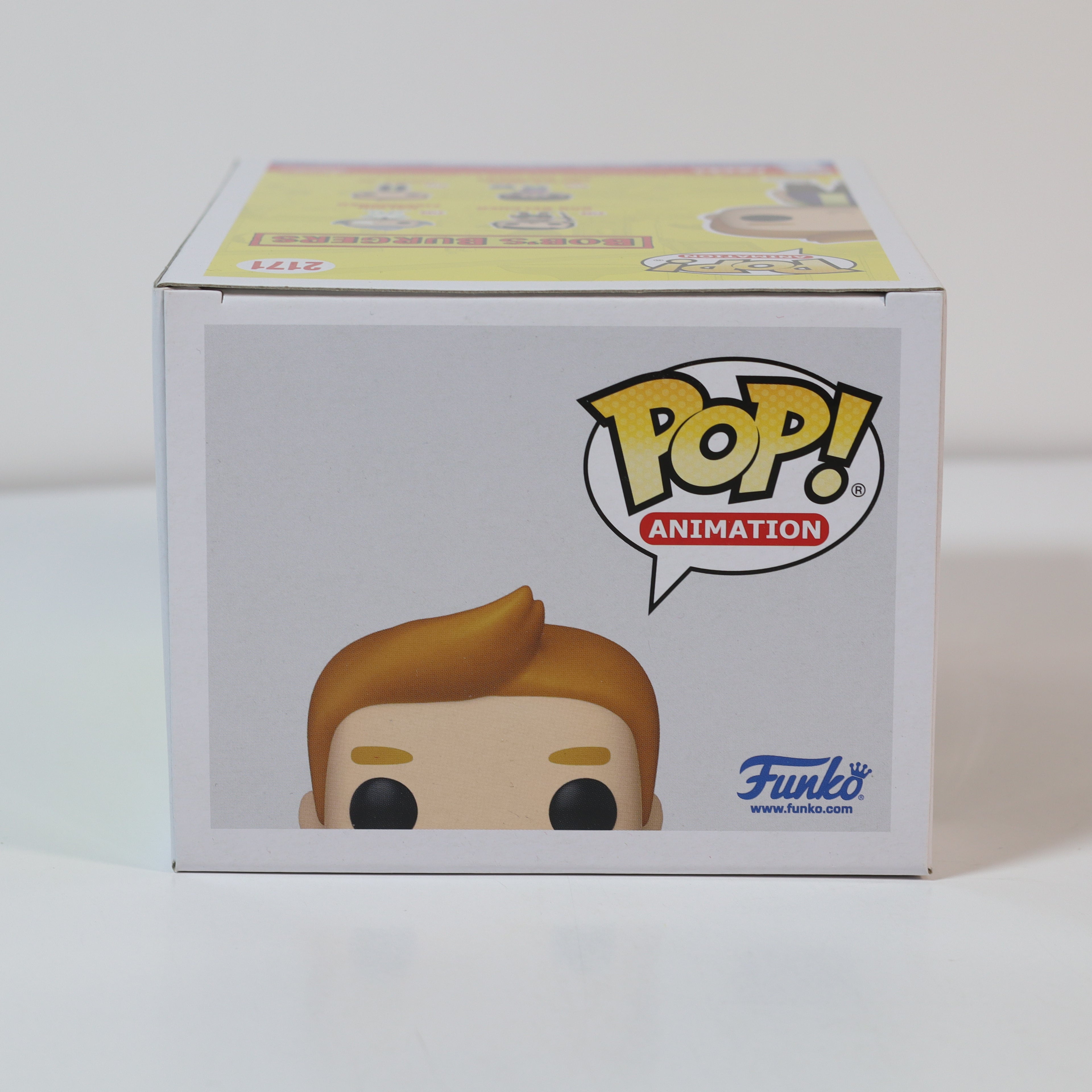 Funko Pop! Animation box with a character's face on a white background