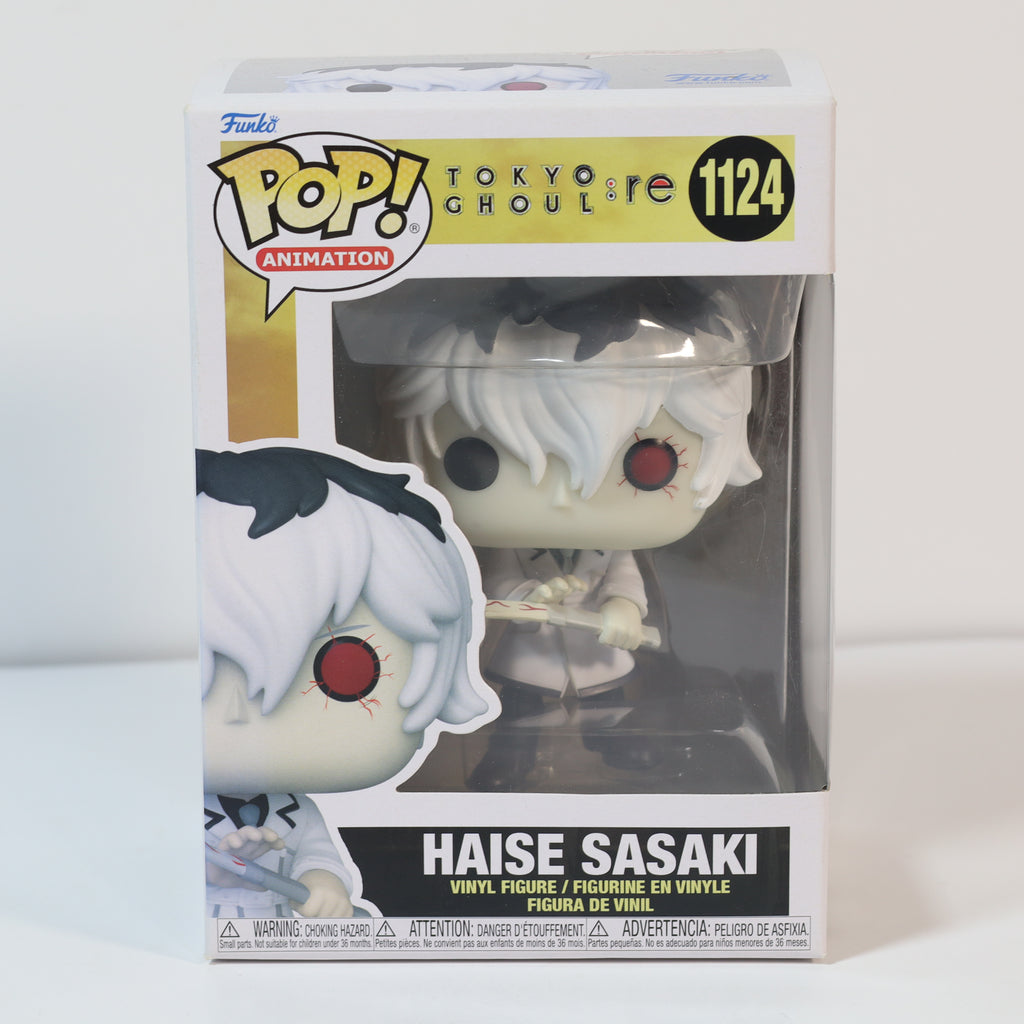 Funko Pop! vinyl figure packaging of Haise Sasaki from Tokyo Ghoul on a white background