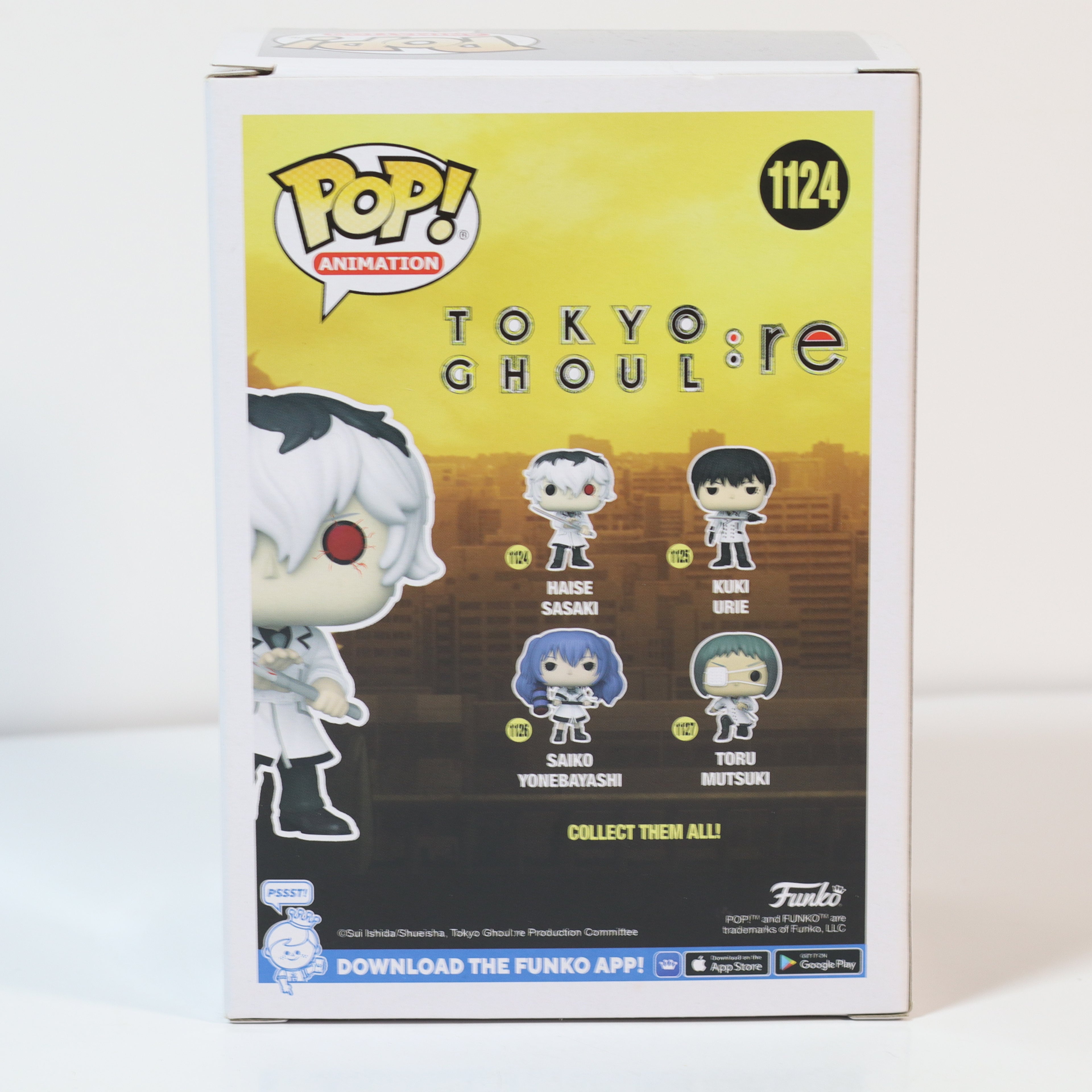 Funko Pop! Tokyo Ghoul figure packaging on a white background