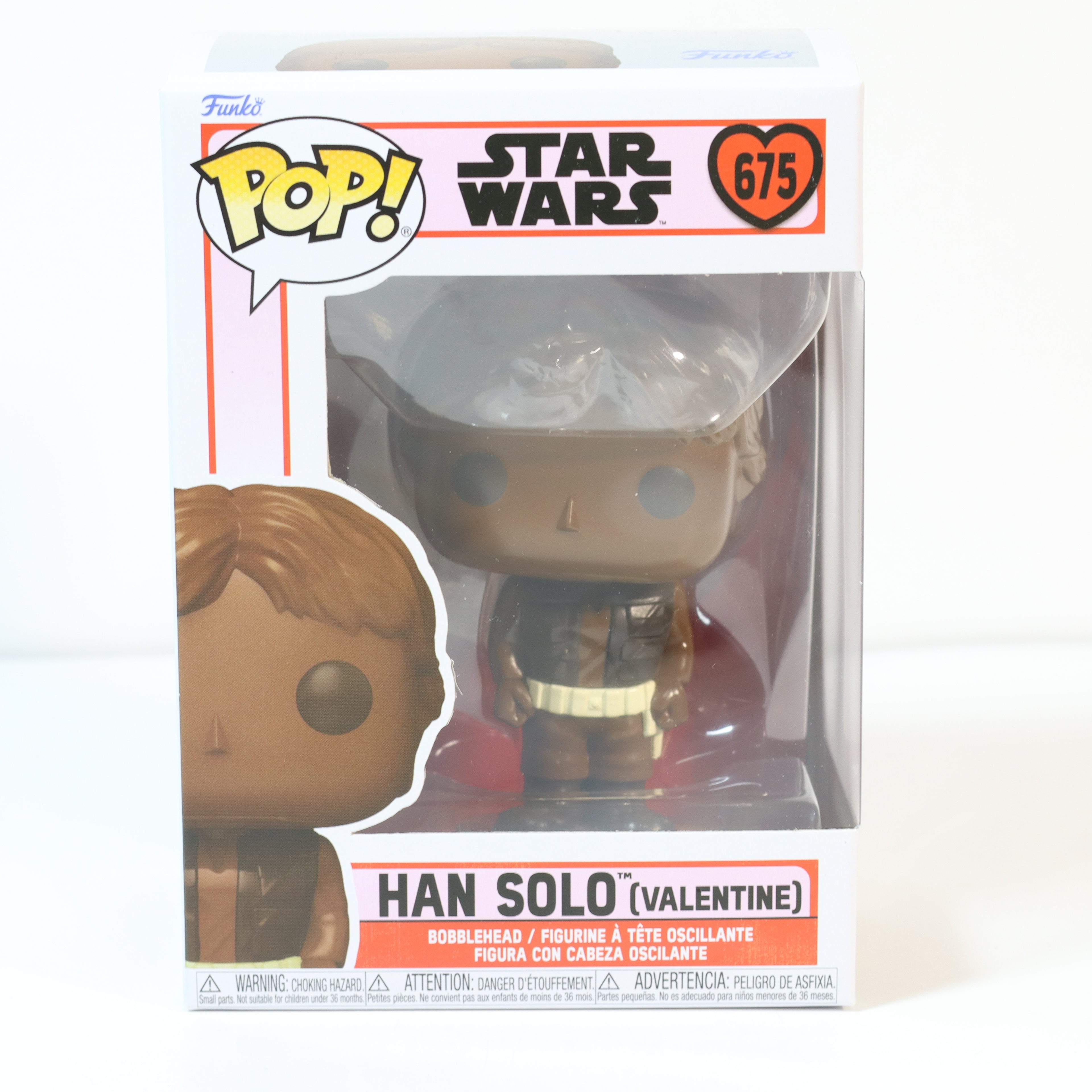 Funko Pop! Han Solo Valentine figure in packaging with Star Wars branding