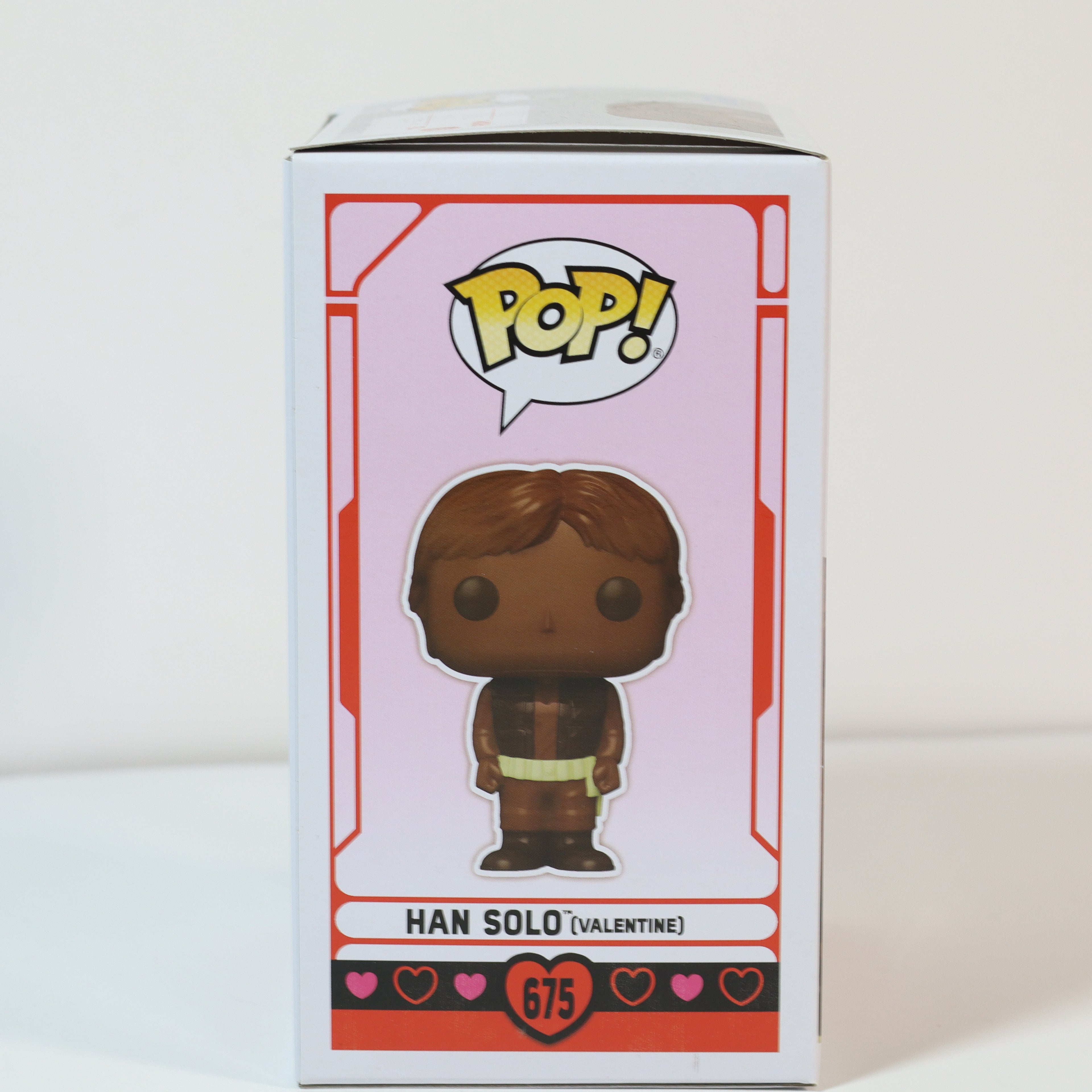 Funko Pop! Han Solo Valentine's Day figure packaging on a white background