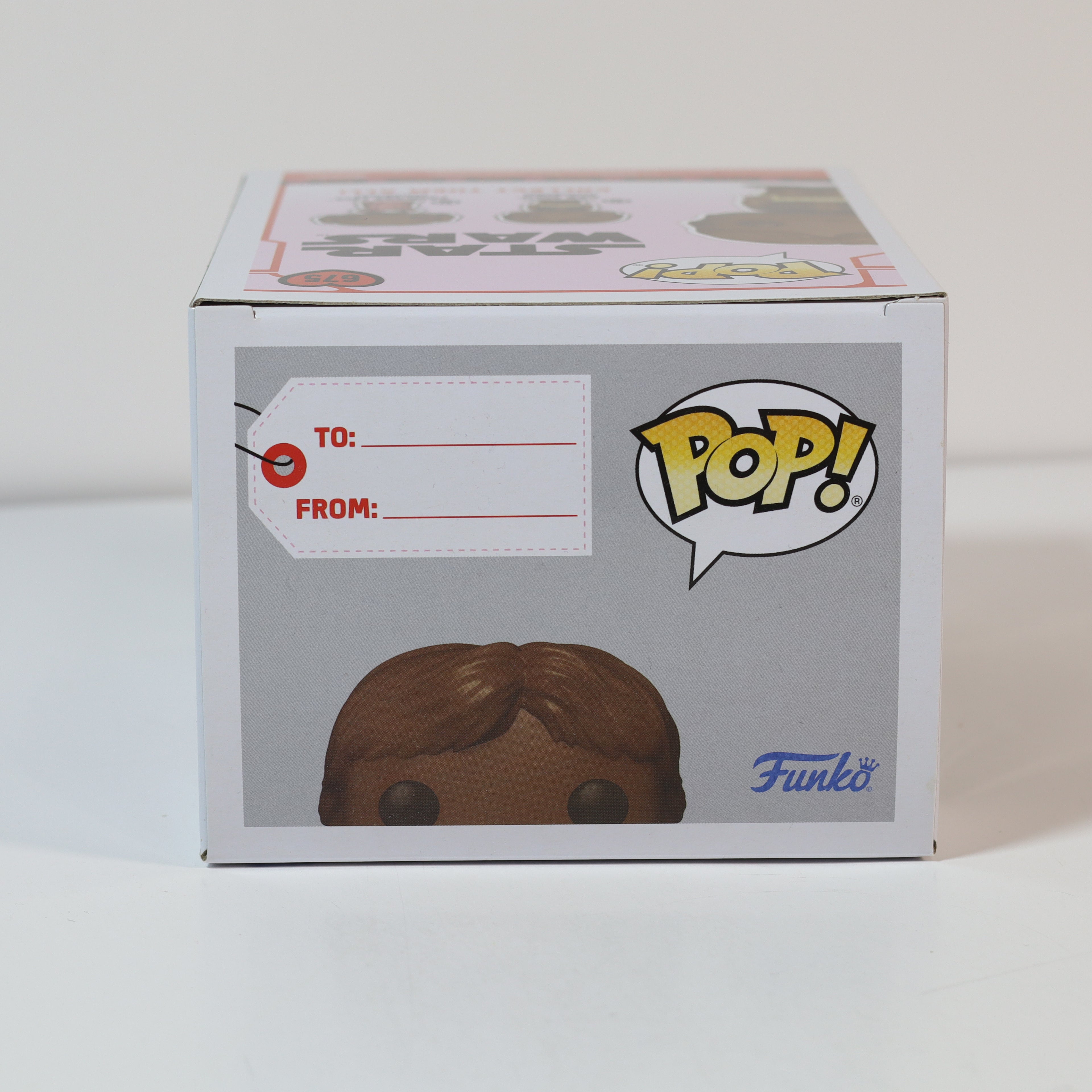 Funko Pop! vinyl figure packaging with a white box featuring a speech bubble with 'Pop!' text and a Funko logo.