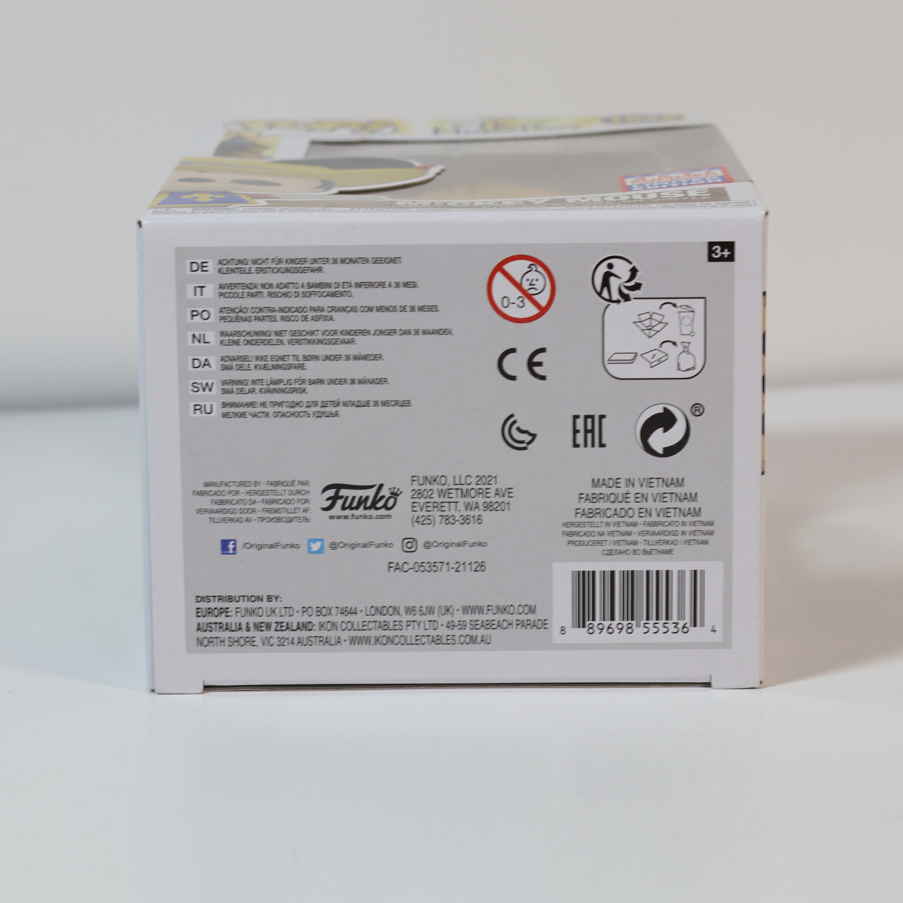 Back of a Funko product box with branding and product details on a white background