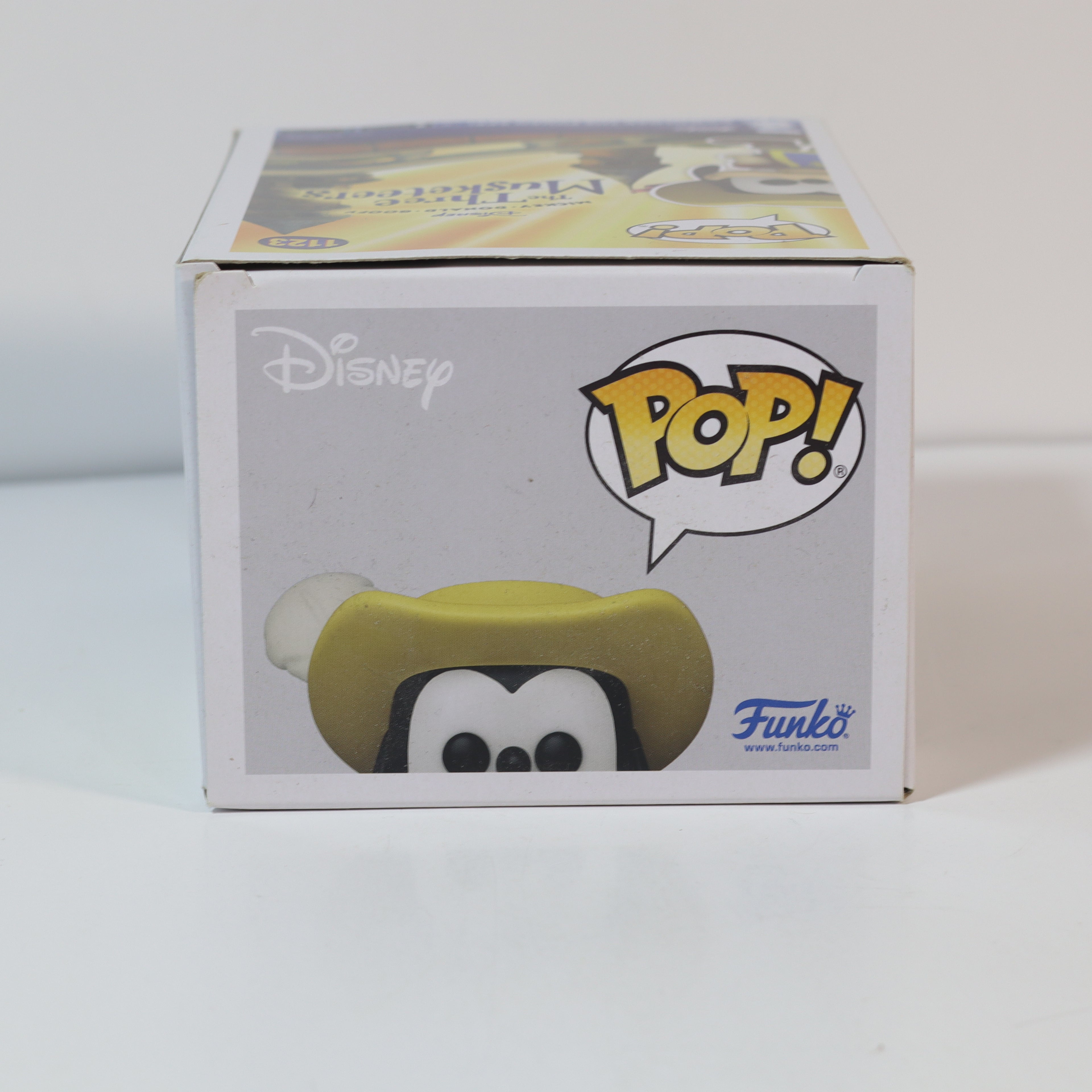 Funko Pop! Disney box with character design on a white background
