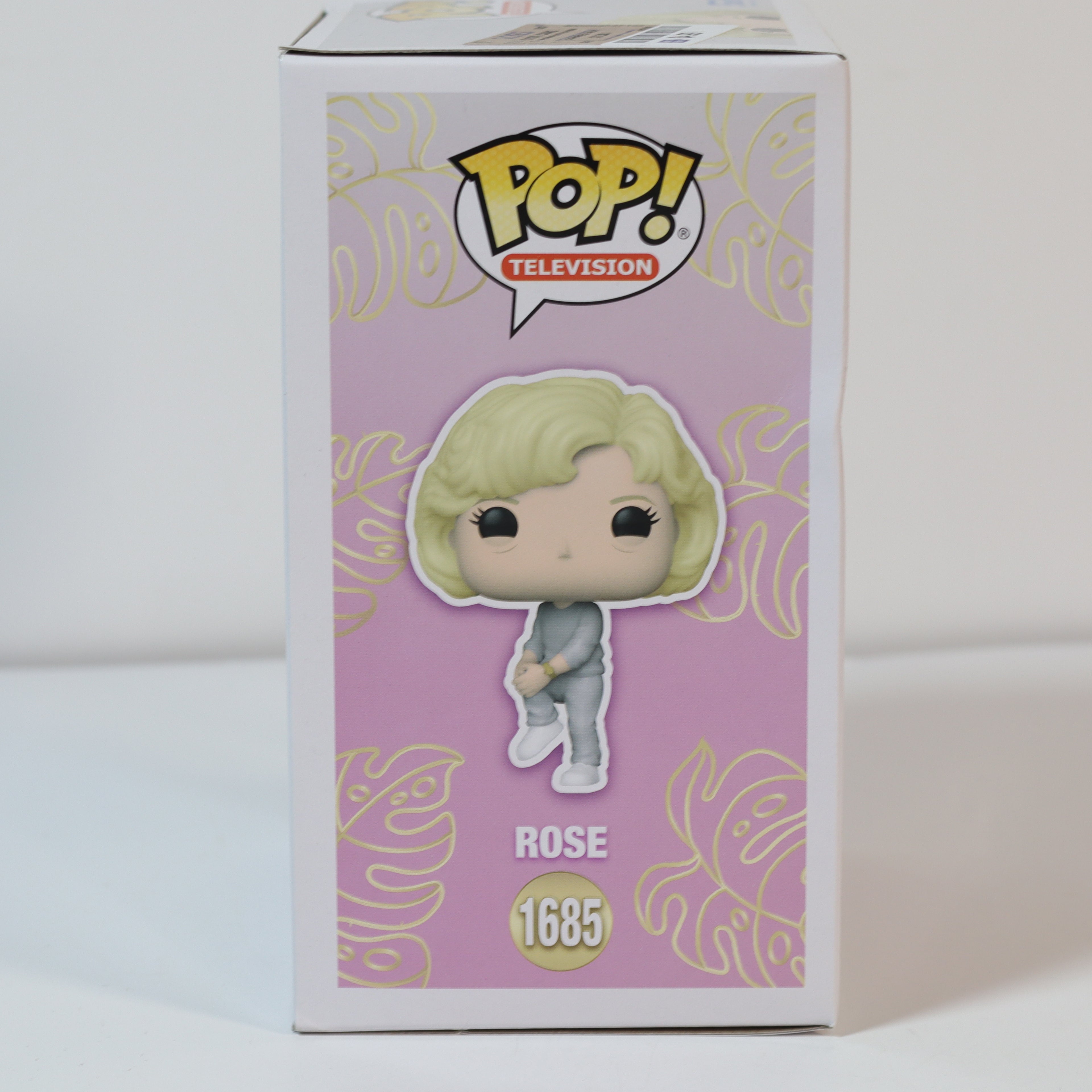 Funko Pop! box with a character illustration on a light purple background