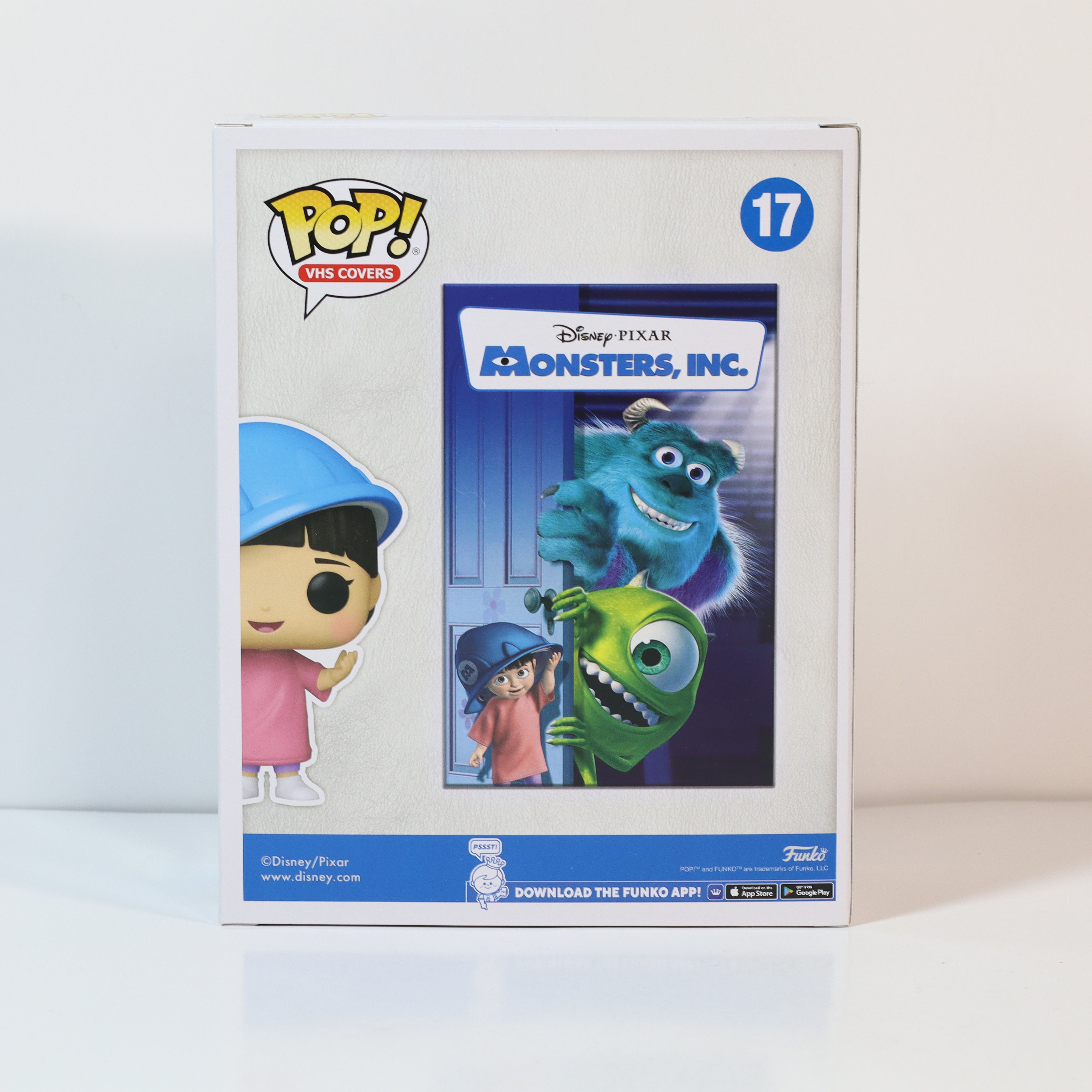Funko Pop! vinyl figure packaging featuring characters from Monsters, Inc. on a white background