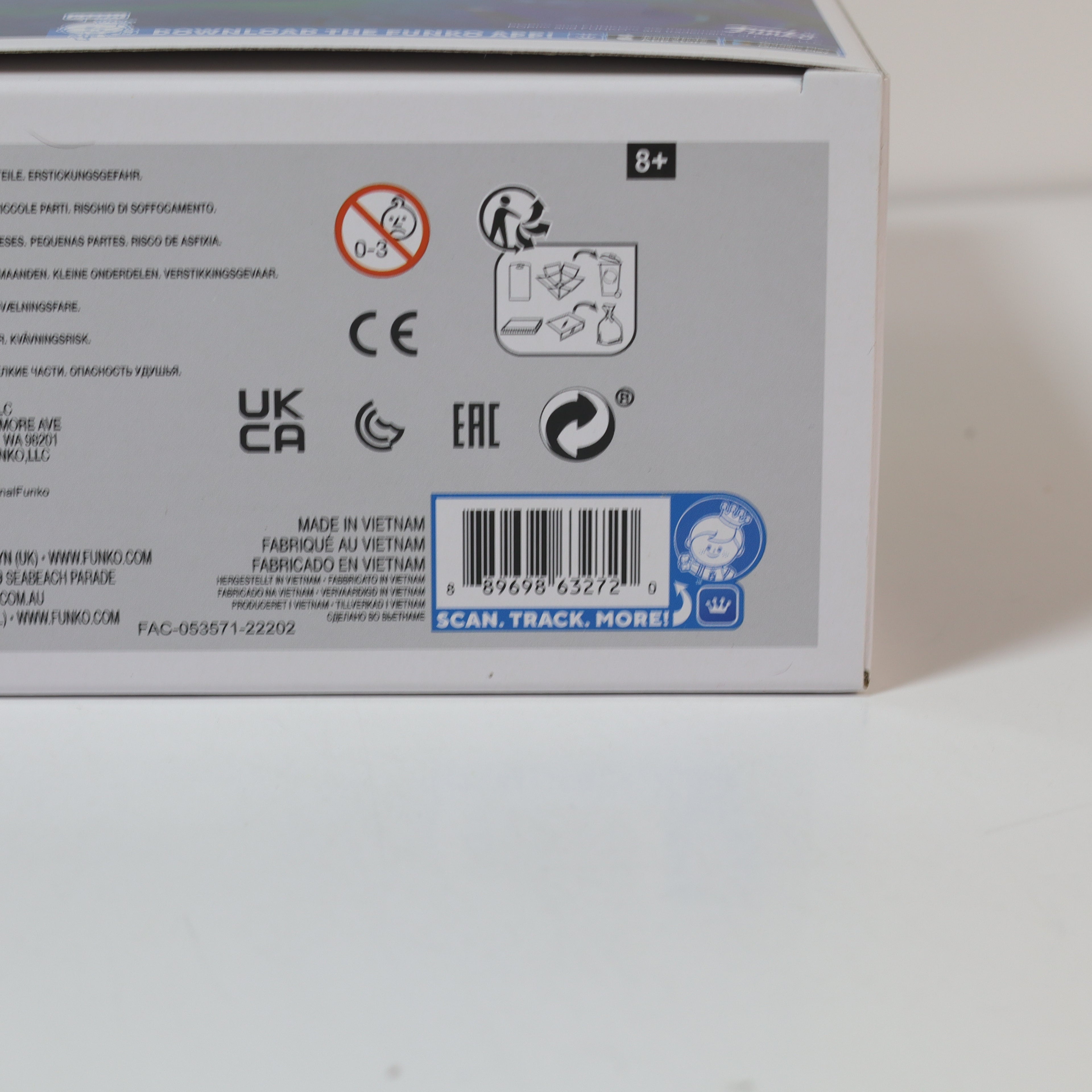 Back of a product box with various certification logos and text on a white background