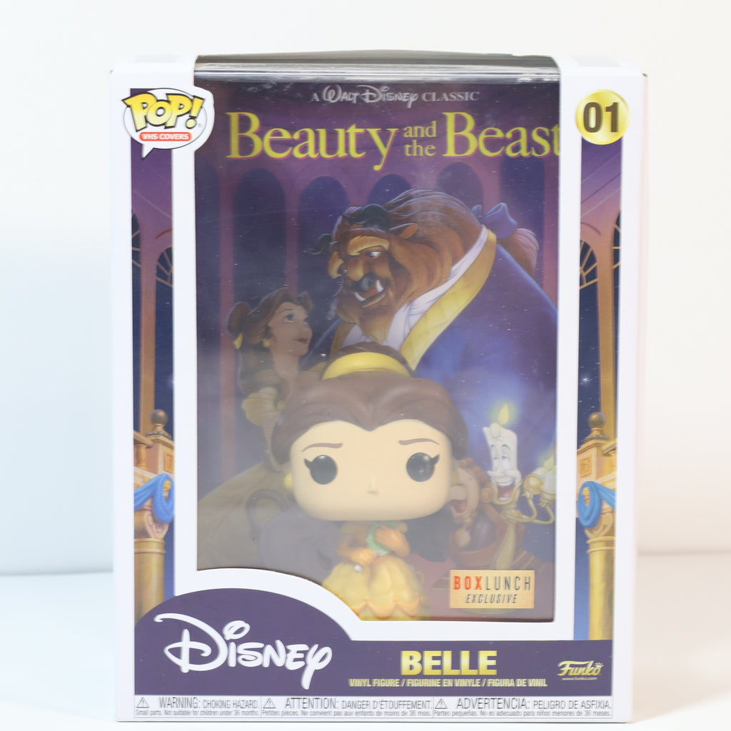 Funko Pop! vinyl figure packaging of Belle from Beauty and the Beast with Disney branding.